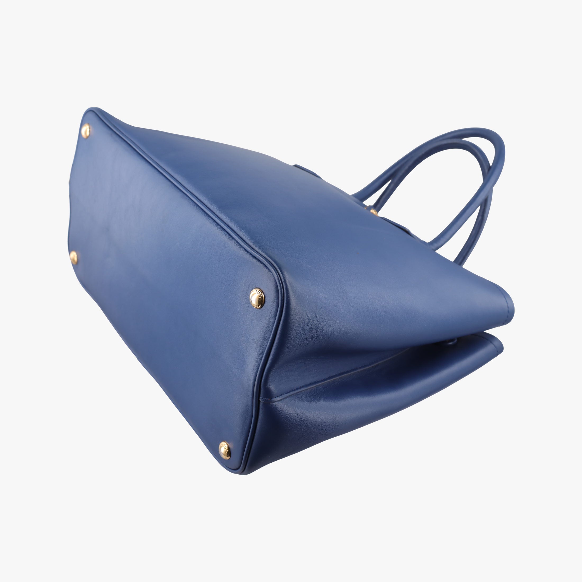 Vintage Prada Double Cuir Blue SAFFIANO Leather B2756T handbag | stylenewstar