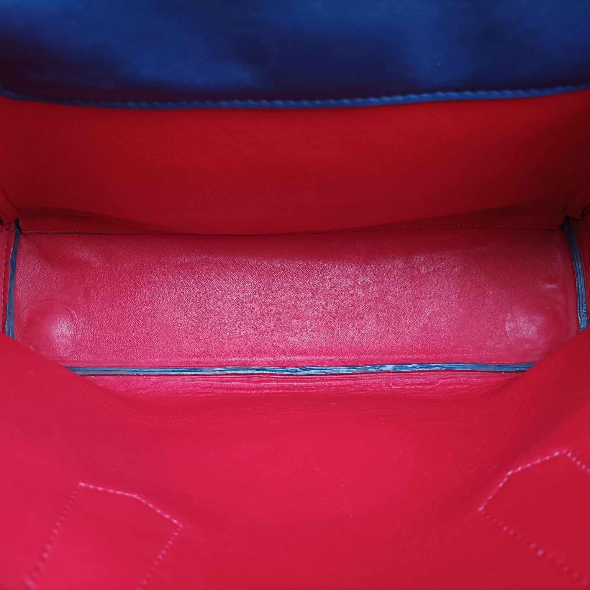 Vintage Prada Double Cuir Blue SAFFIANO Leather B2756T handbag | stylenewstar
