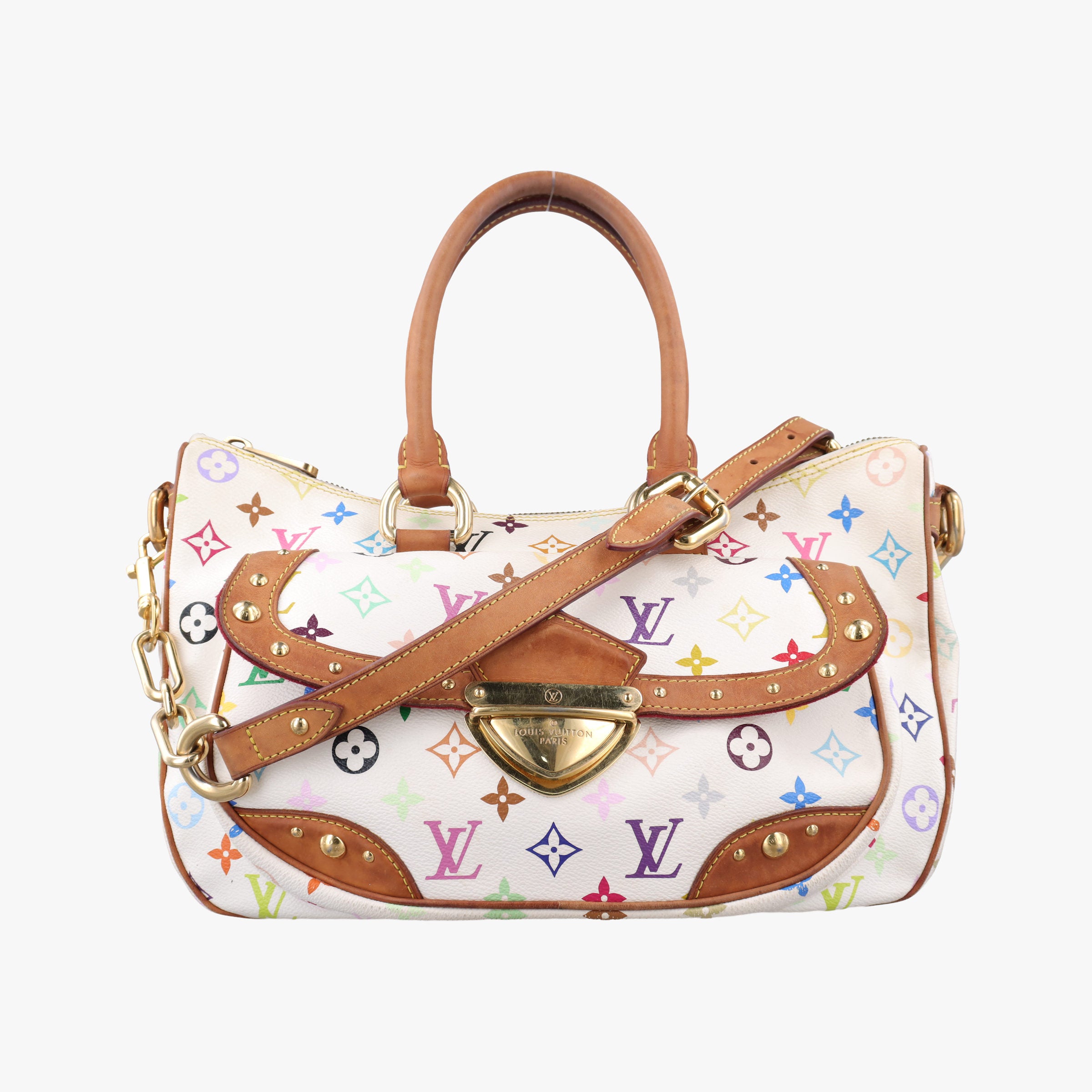 Pre-owned Louis Vuitton RITA white Monogram Multicolor M40125 shoulderbag | stylenewstar
