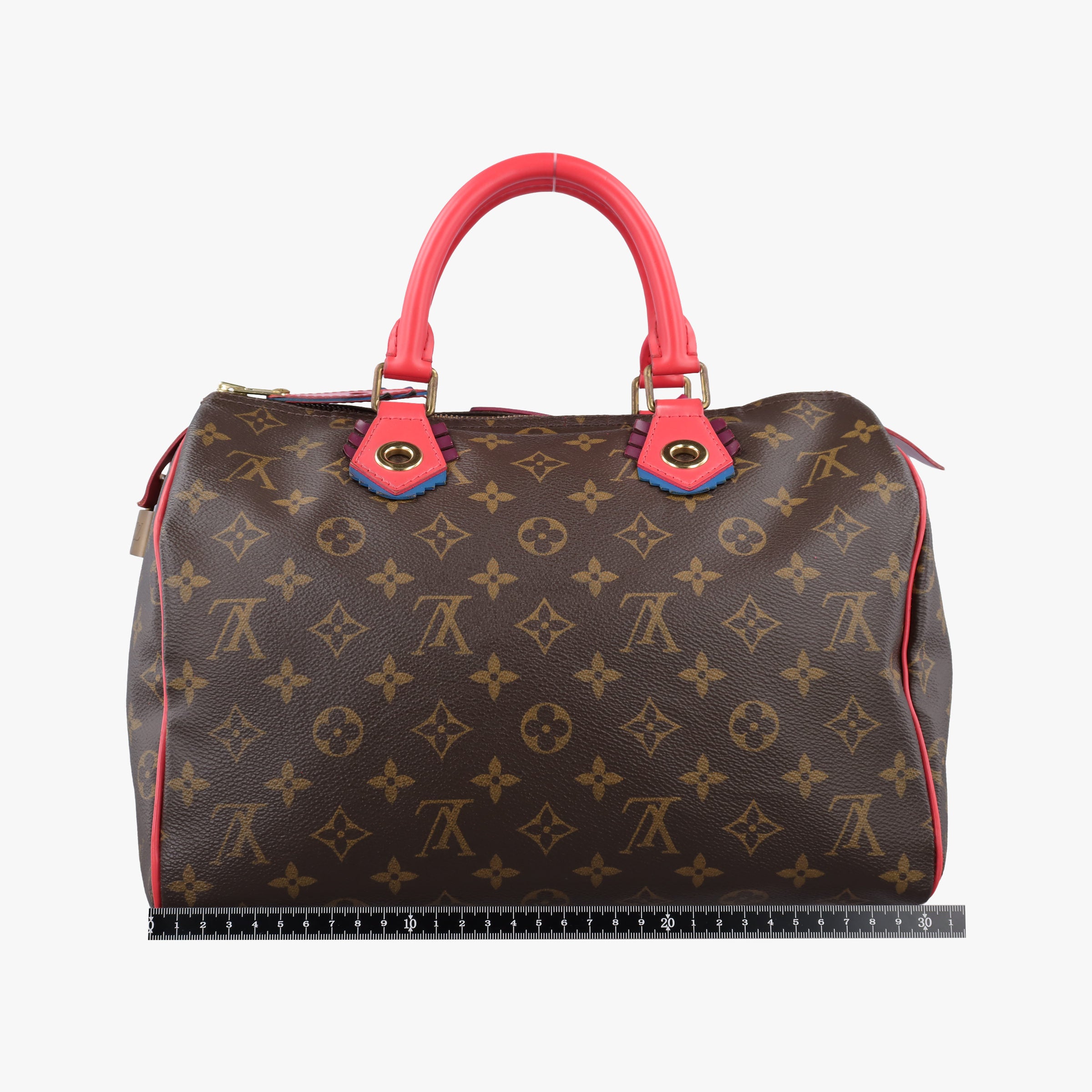 Pre-owned Louis Vuitton SPEEDY30 brown×Flamingo Monogram Totem M41665 handbag | stylenewstar