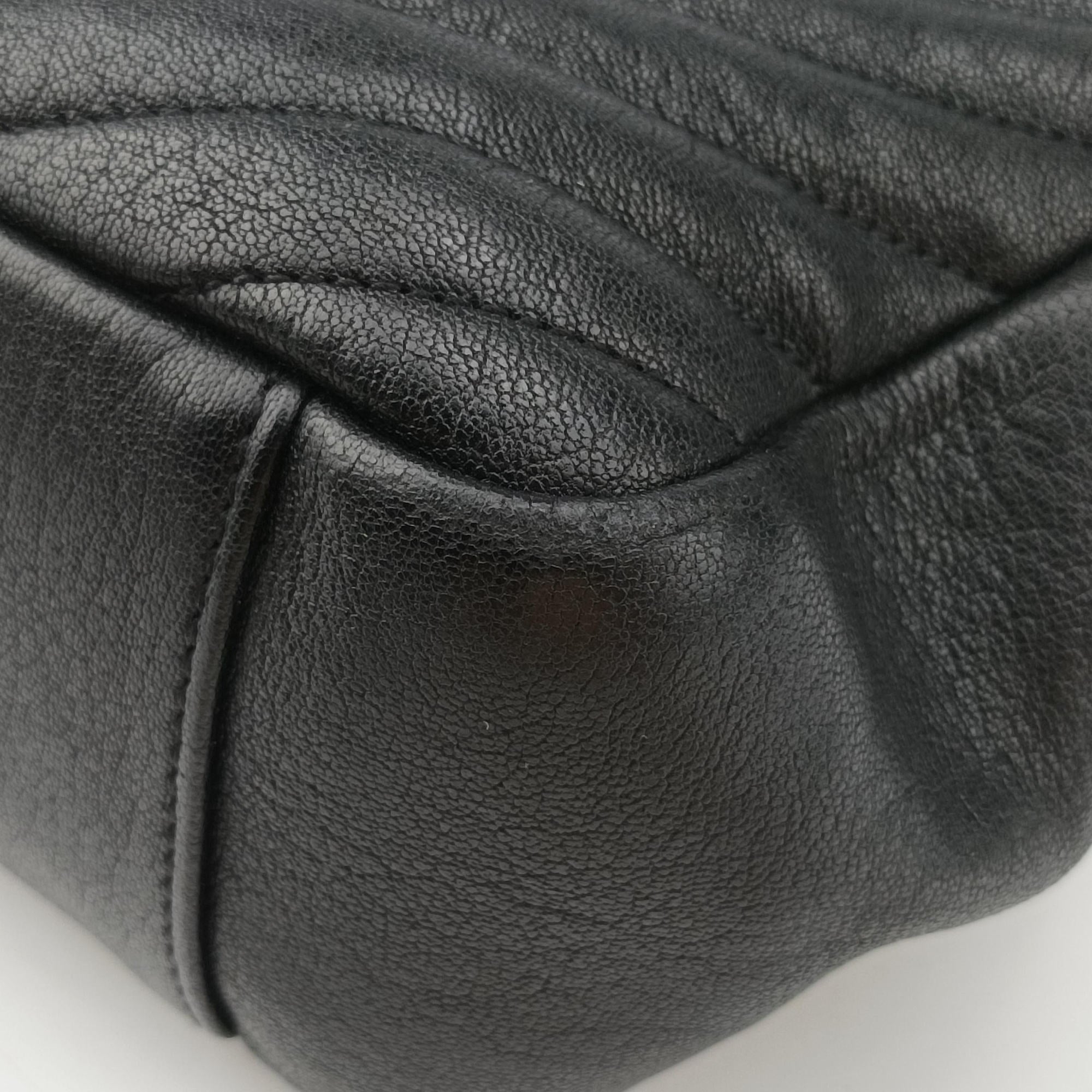 Pre-owned Yves Saint Laurent COLLEGE Black Leather 487212 shoulderbag | stylenewstar