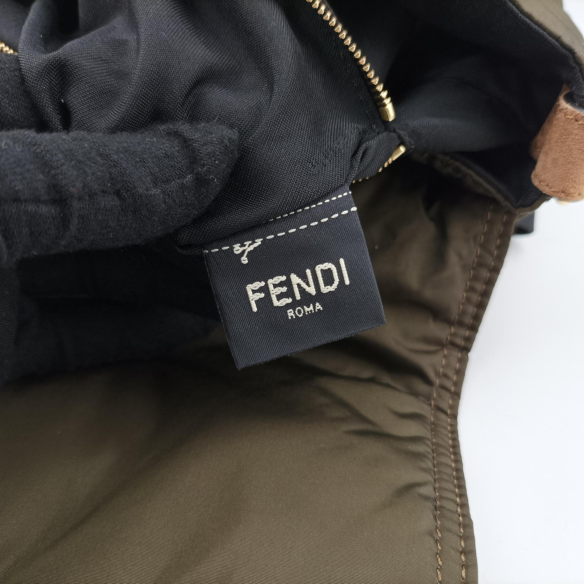 Pre-owned Fendi Baguette Green nylon 7VA472 bum bag/waist bag | stylenewstar