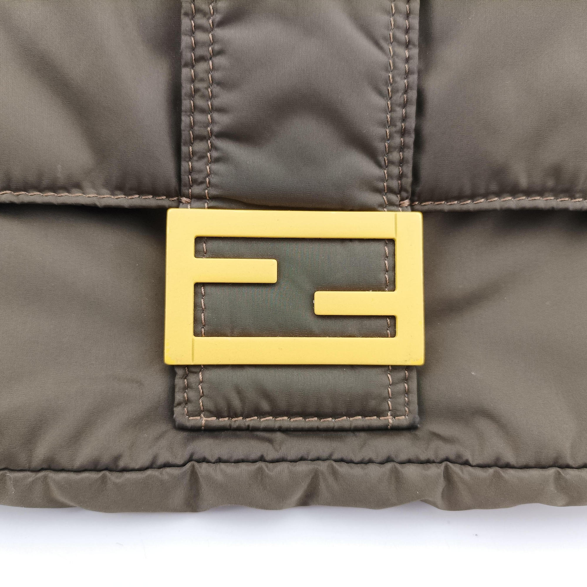 Pre-owned Fendi Baguette Green nylon 7VA472 bum bag/waist bag | stylenewstar