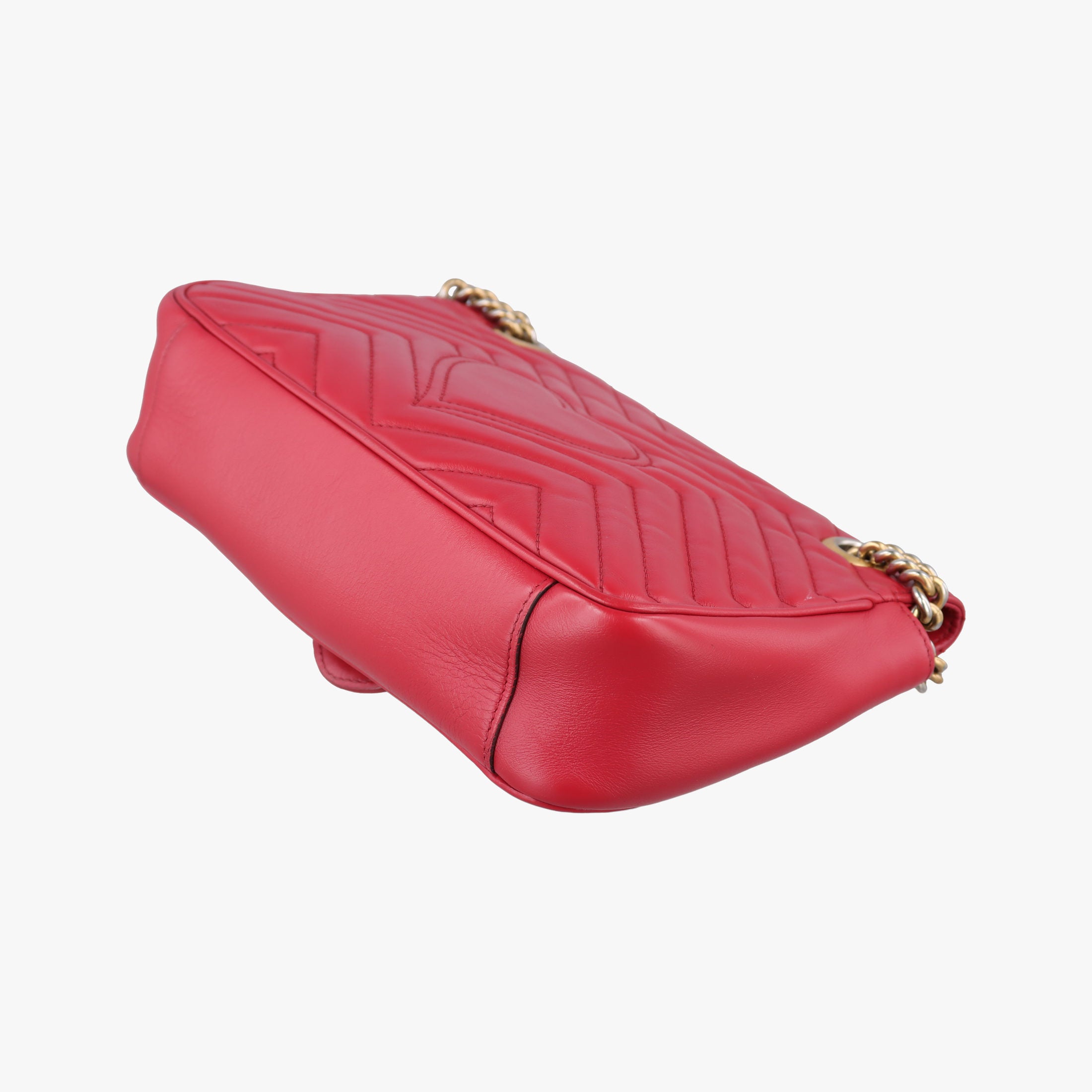 Pre-owned Gucci GG Marmont Red Leather 443497 shoulderbag | stylenewstar