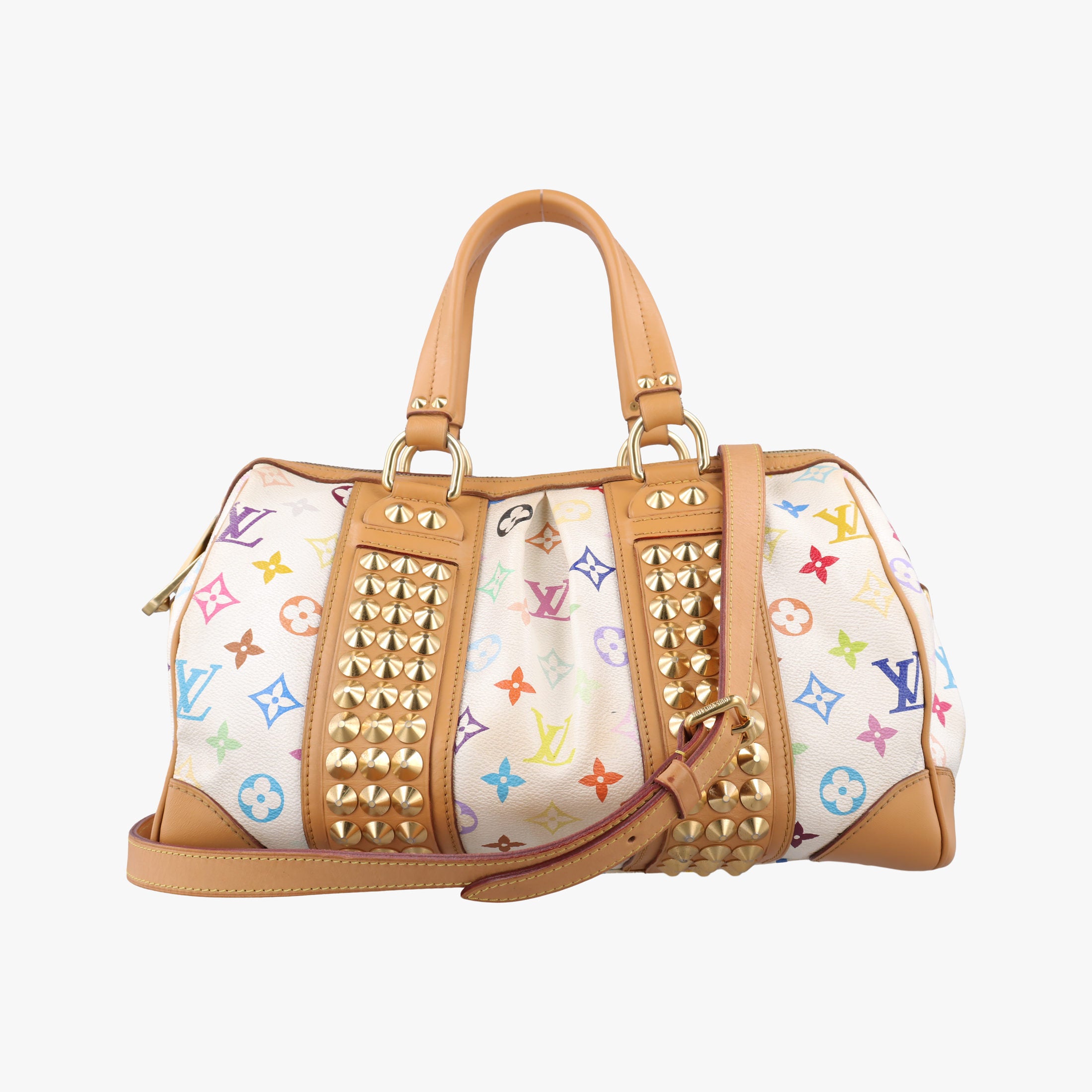 Pre-owned Louis Vuitton COURTNEY　MM white Monogram Multicolor M45641 shoulderbag | stylenewstar