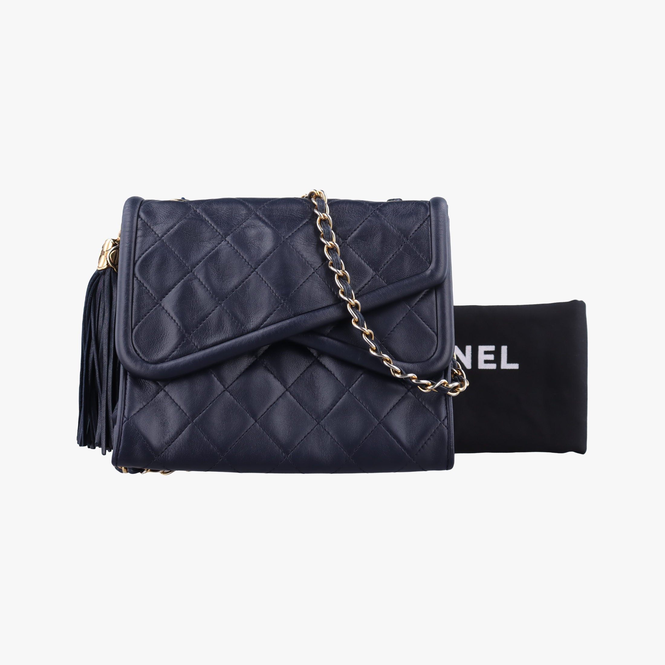 Pre-owned Chanel Matelasse Navy Lambskin  shoulderbag | stylenewstar