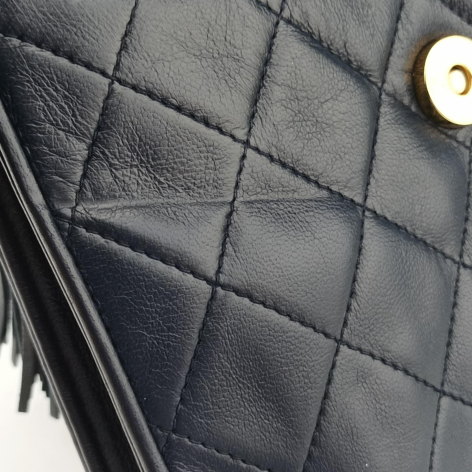 Pre-owned Chanel Matelasse Navy Lambskin  shoulderbag | stylenewstar