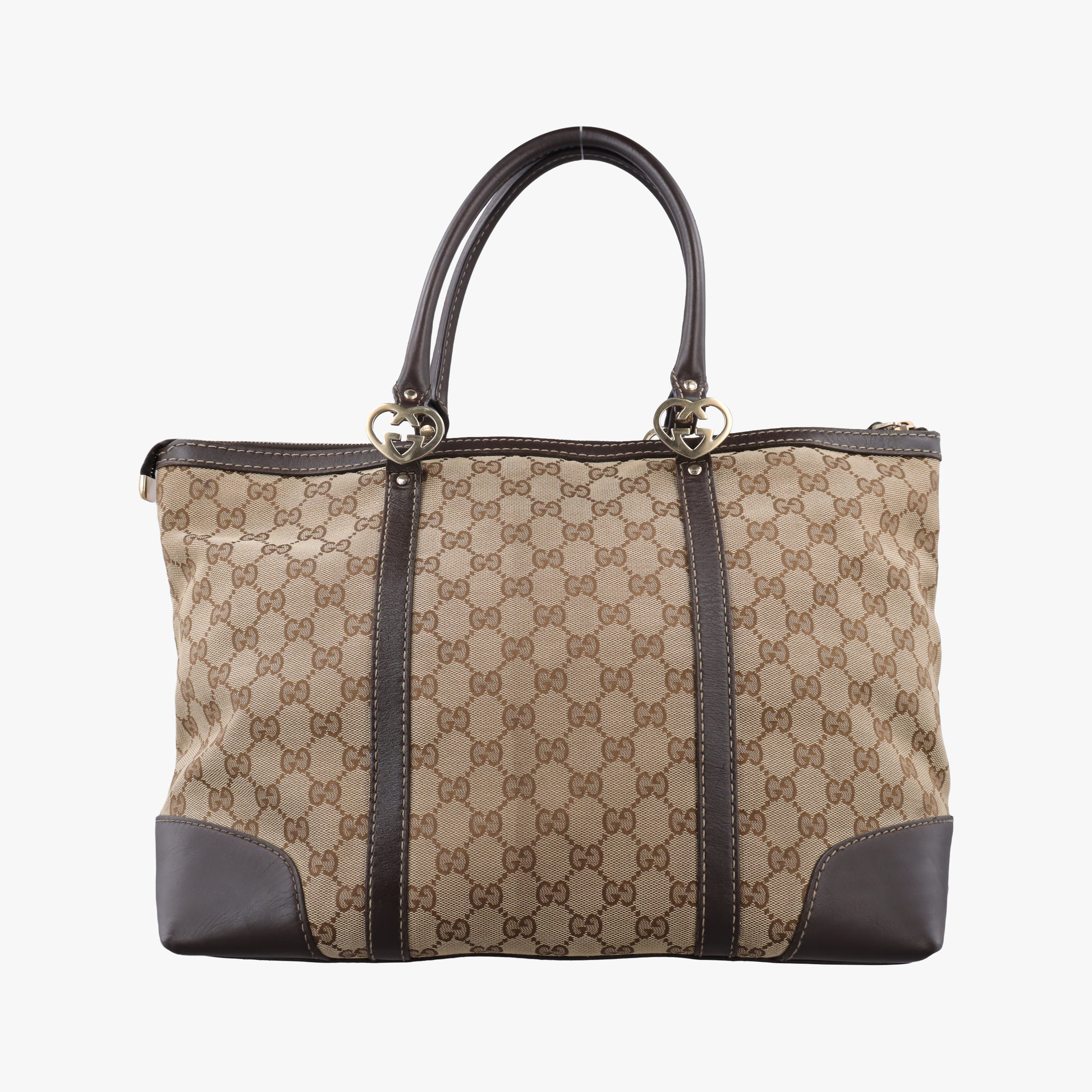 Secondhand Gucci Lovely Brown GG canvas×leatherGG 257068 handbag | stylenewstar