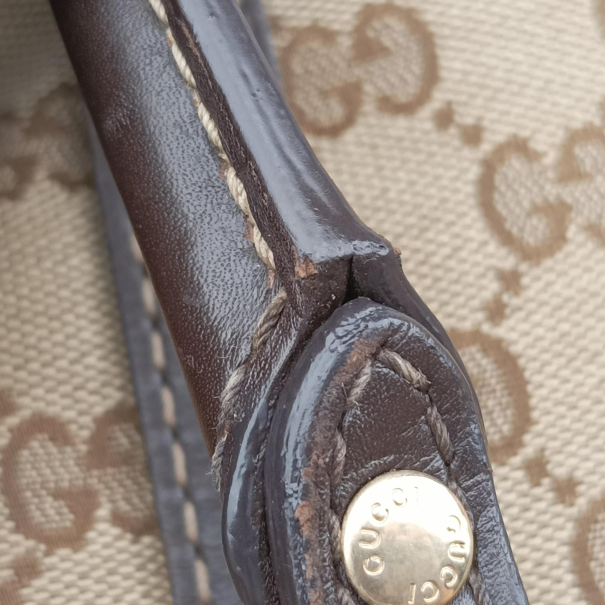 Secondhand Gucci Lovely Brown GG canvas×leatherGG 257068 handbag | stylenewstar
