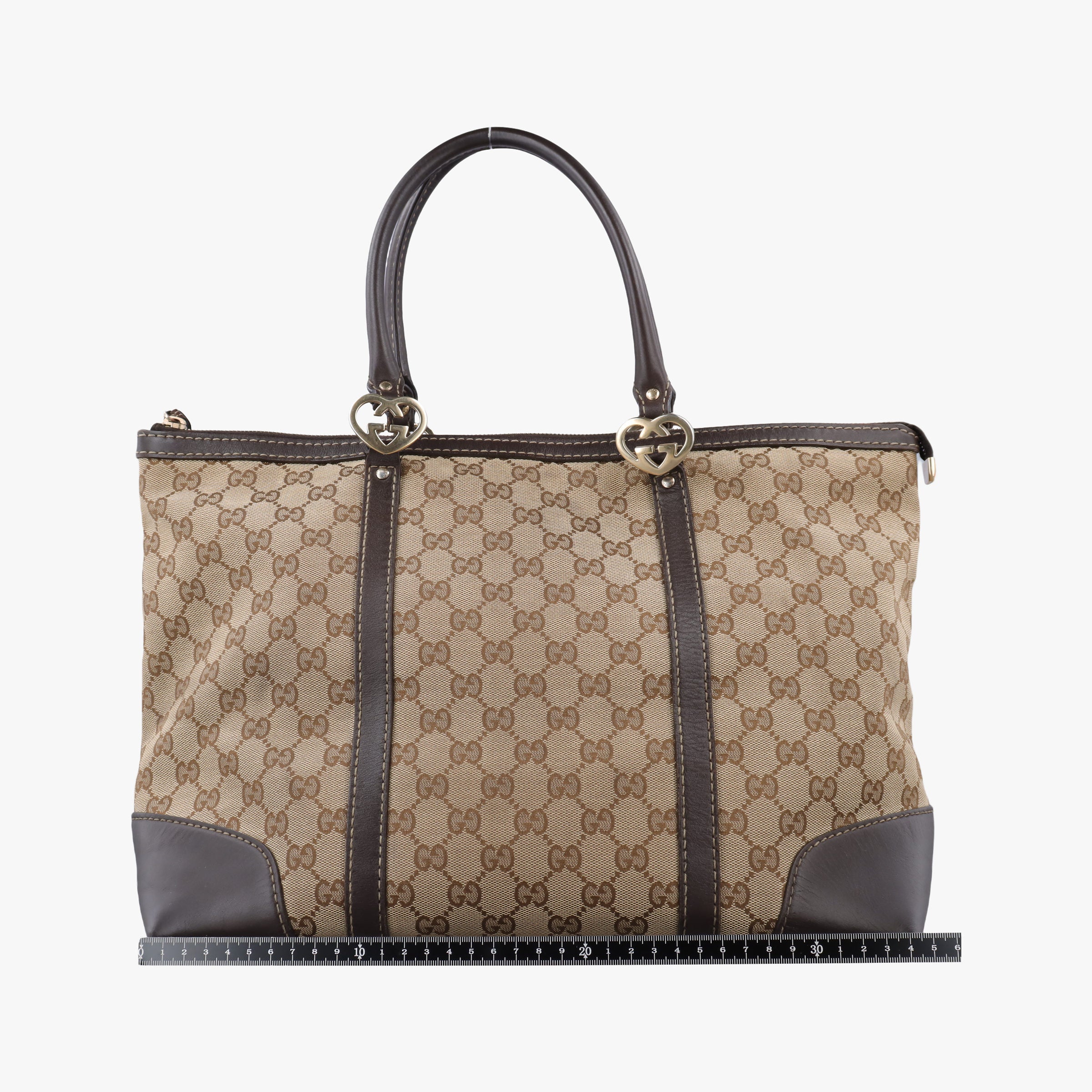 Secondhand Gucci Lovely Brown GG canvas×leatherGG 257068 handbag | stylenewstar