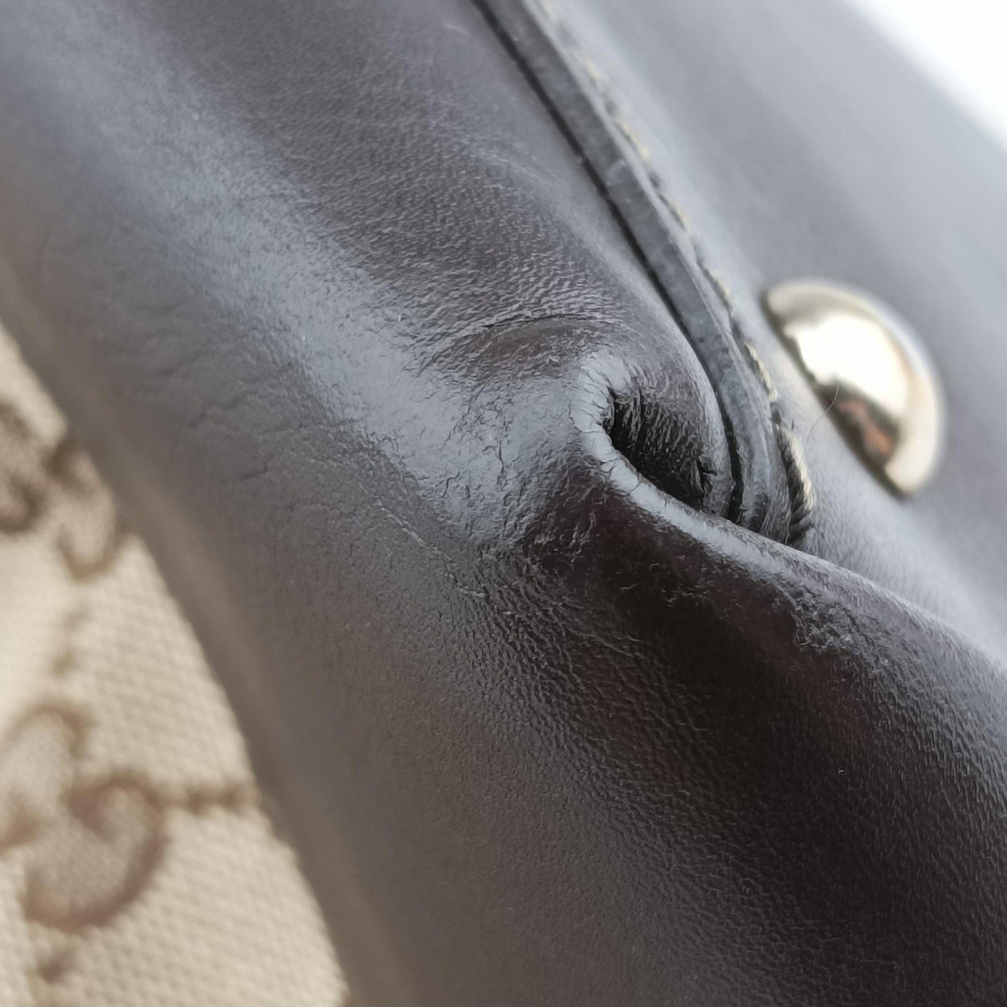 Secondhand Gucci Lovely Brown GG canvas×leatherGG 257068 handbag | stylenewstar