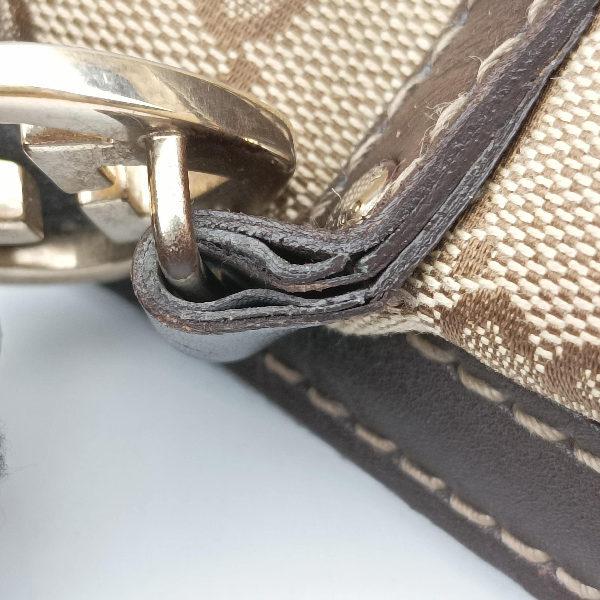 Secondhand Gucci Lovely Brown GG canvas×leatherGG 257068 handbag | stylenewstar