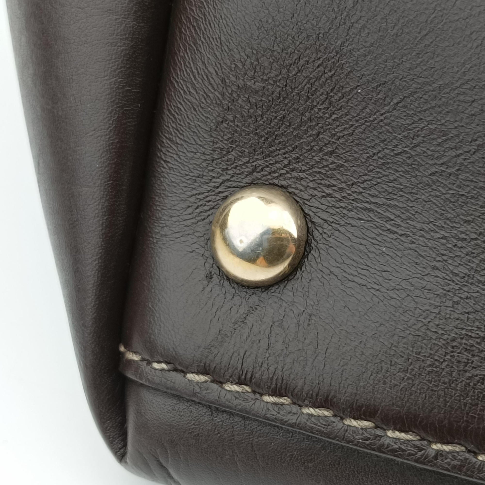Secondhand Gucci Lovely Brown GG canvas×leatherGG 257068 handbag | stylenewstar