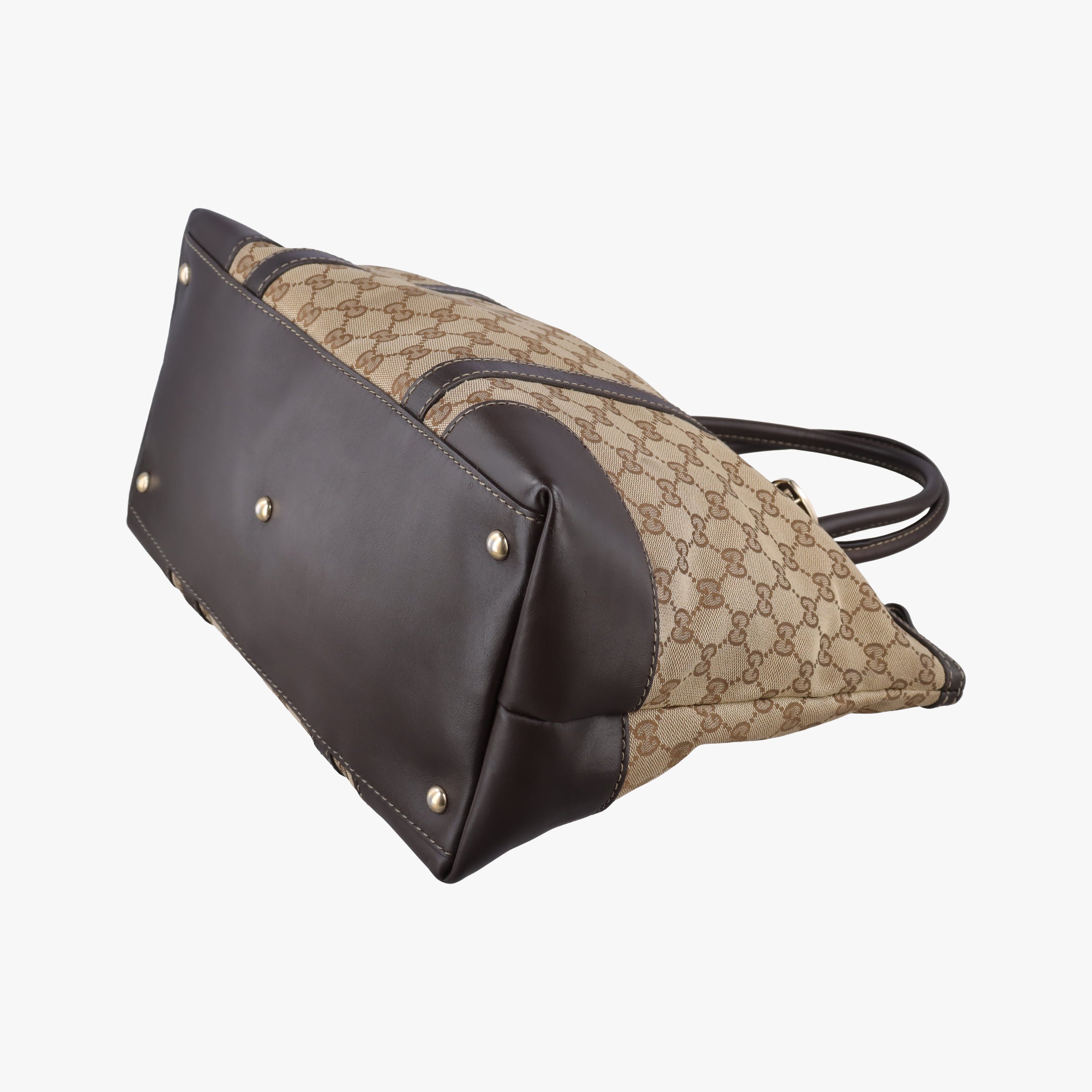 Secondhand Gucci Lovely Brown GG canvas×leatherGG 257068 handbag | stylenewstar