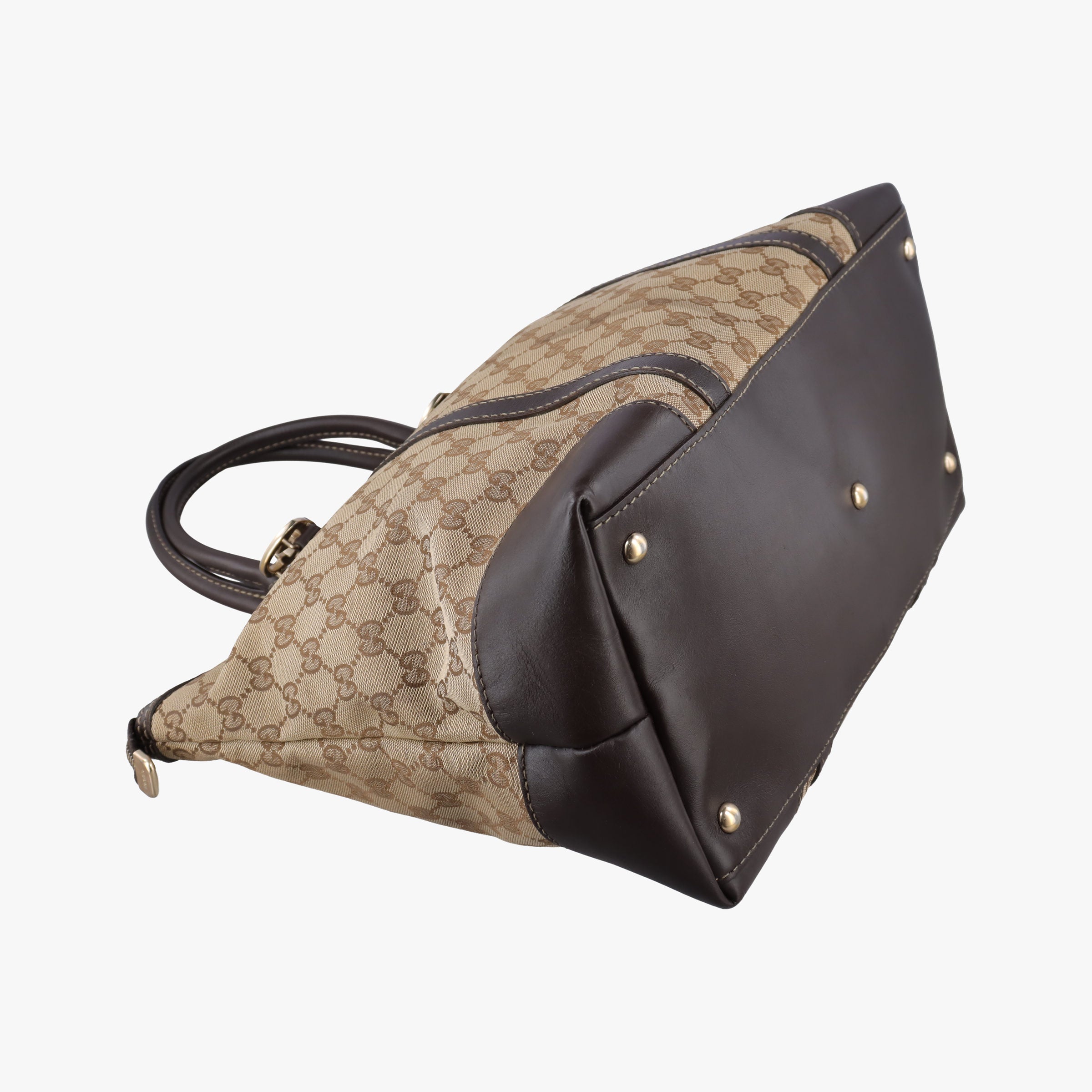 Secondhand Gucci Lovely Brown GG canvas×leatherGG 257068 handbag | stylenewstar