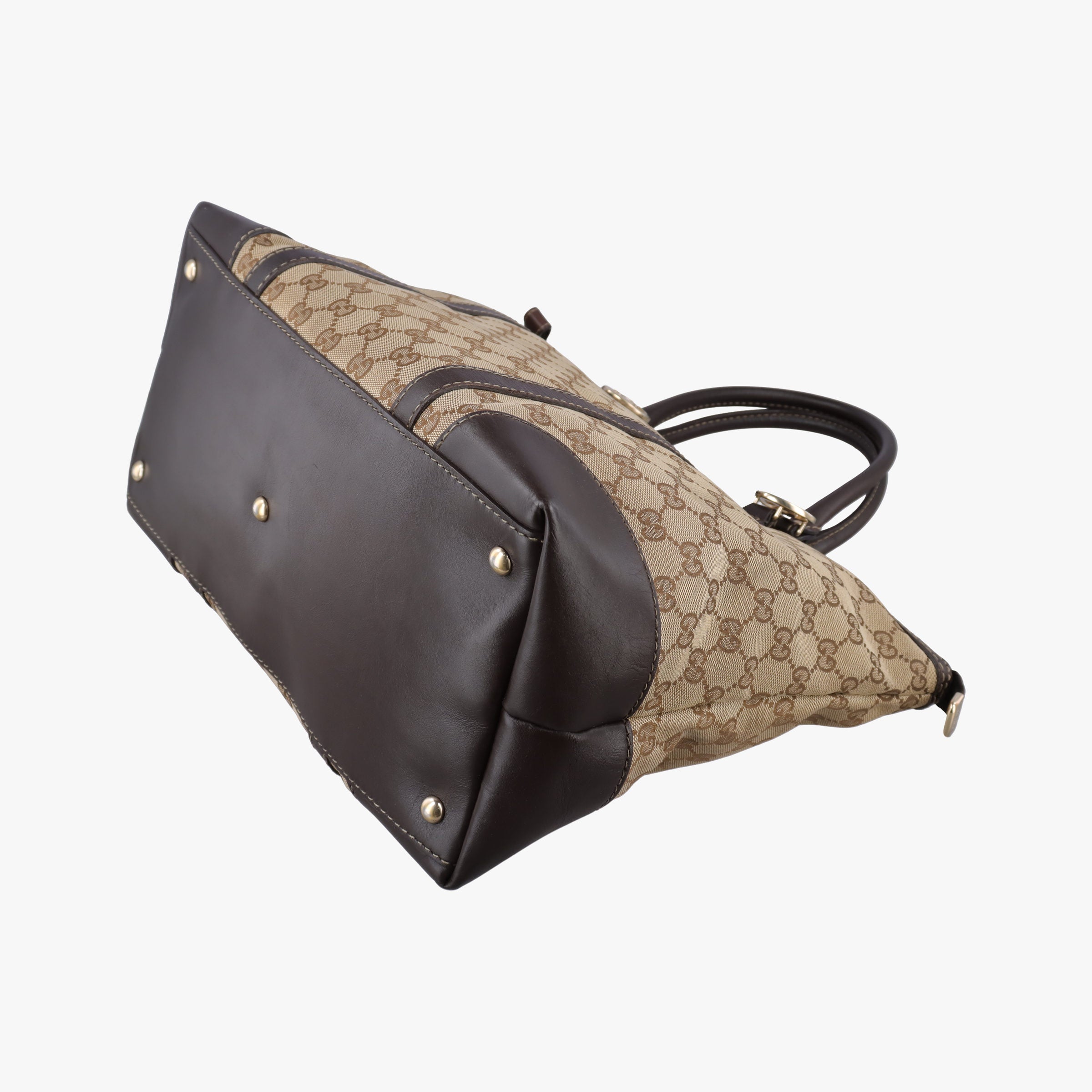 Secondhand Gucci Lovely Brown GG canvas×leatherGG 257068 handbag | stylenewstar