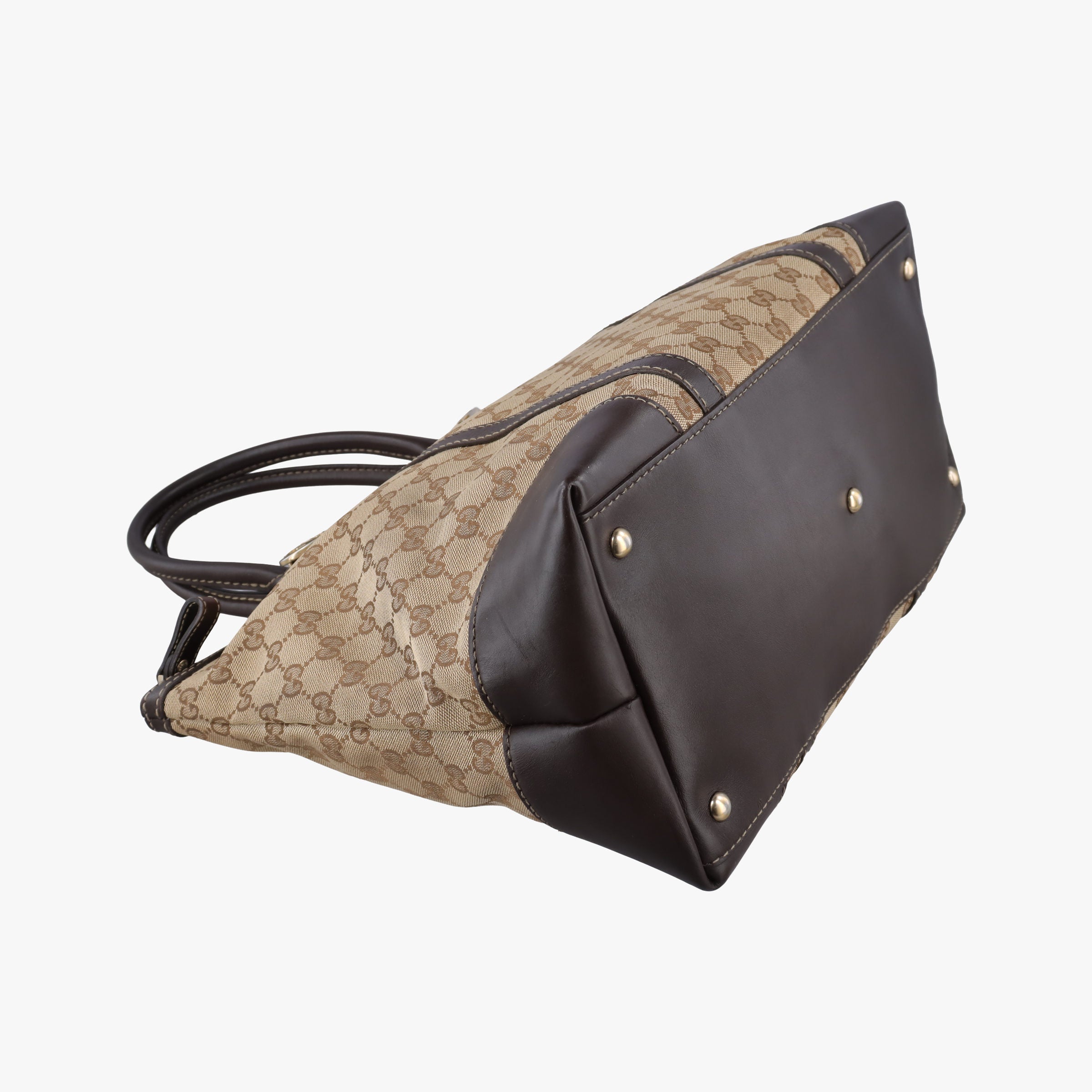 Secondhand Gucci Lovely Brown GG canvas×leatherGG 257068 handbag | stylenewstar