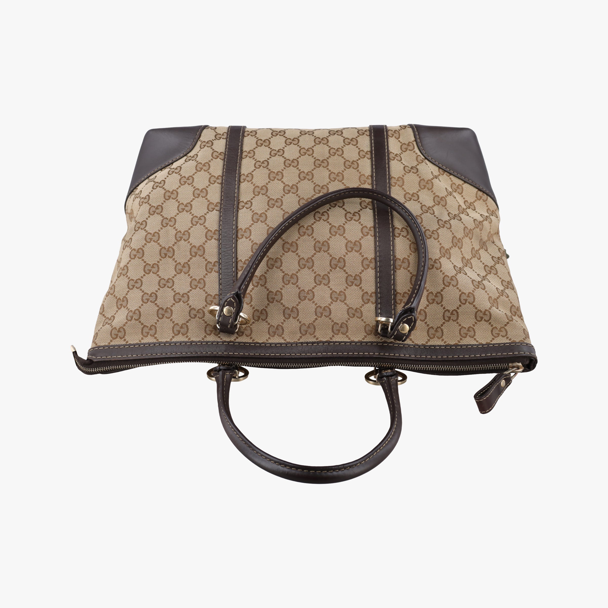 Secondhand Gucci Lovely Brown GG canvas×leatherGG 257068 handbag | stylenewstar