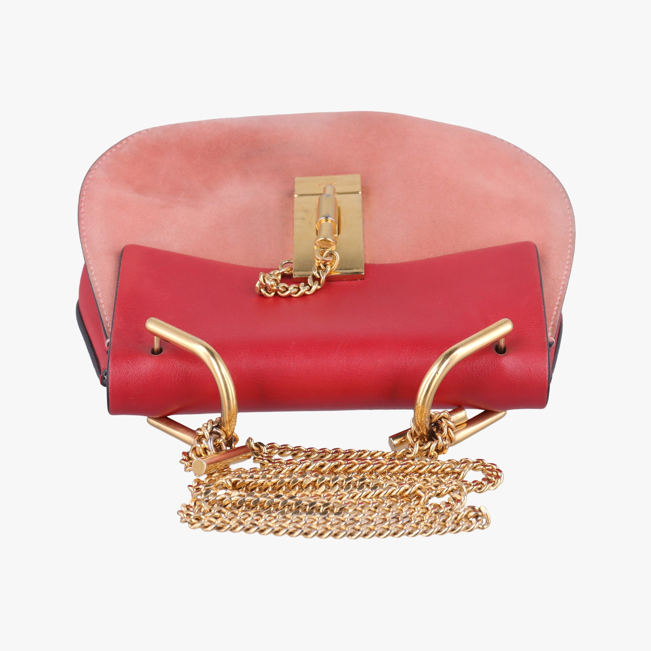 Pre-owned Chloe DREW Red×Pink Leather×suede  shoulderbag | stylenewstar