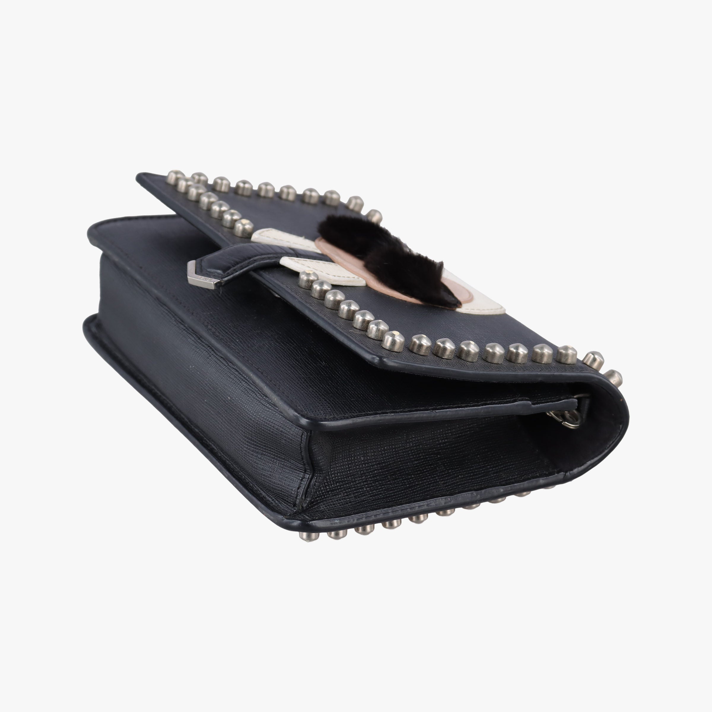 Vintage Fendi Monster Eyes Tube Black Leather 8M0346 shoulderbag | stylenewstar