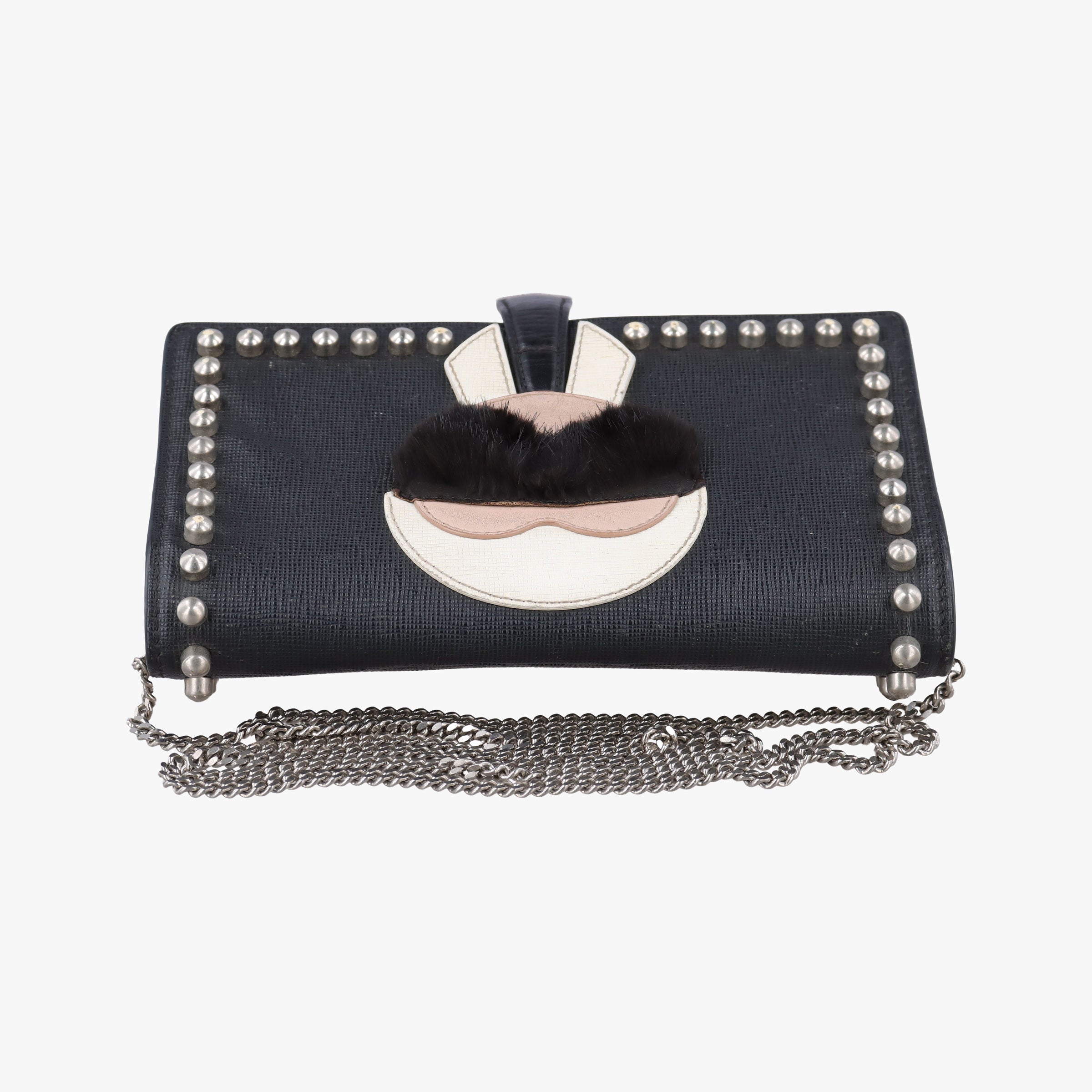 Vintage Fendi Monster Eyes Tube Black Leather 8M0346 shoulderbag | stylenewstar