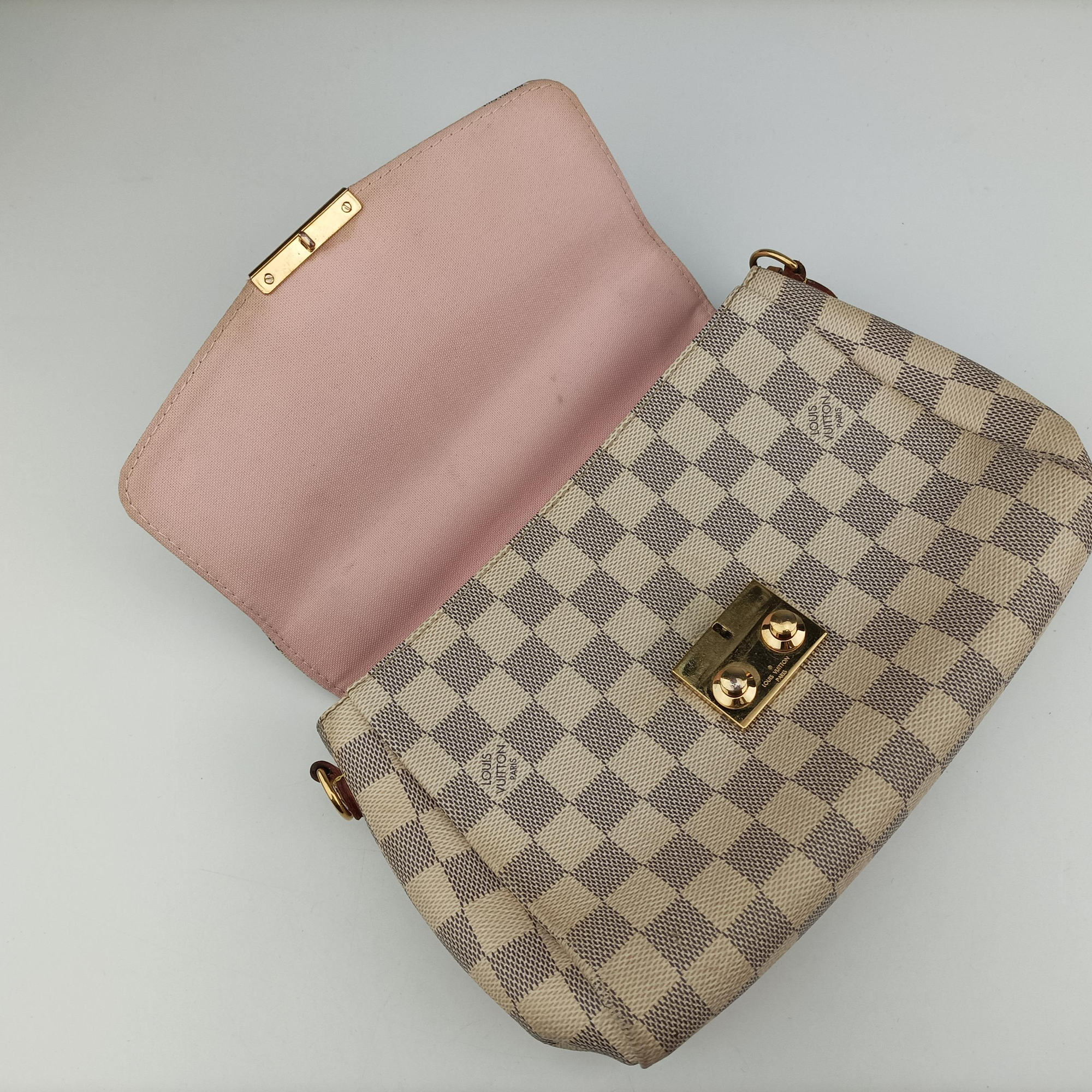 Pre-owned Louis Vuitton CROISETTE Azur Damier Canvas N41581 shoulderbag | stylenewstar