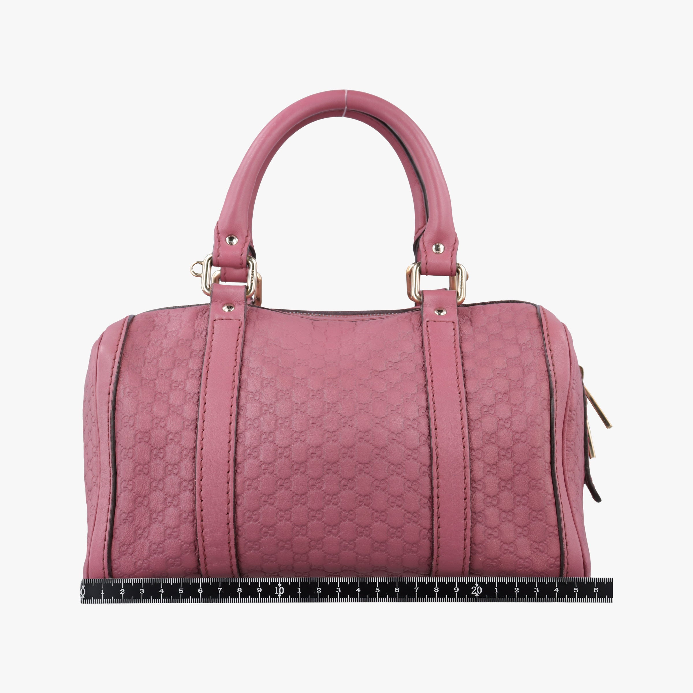 Pre-owned Gucci Guccissima Trim Web Joy Pink Leather 269876 bostonbag | stylenewstar