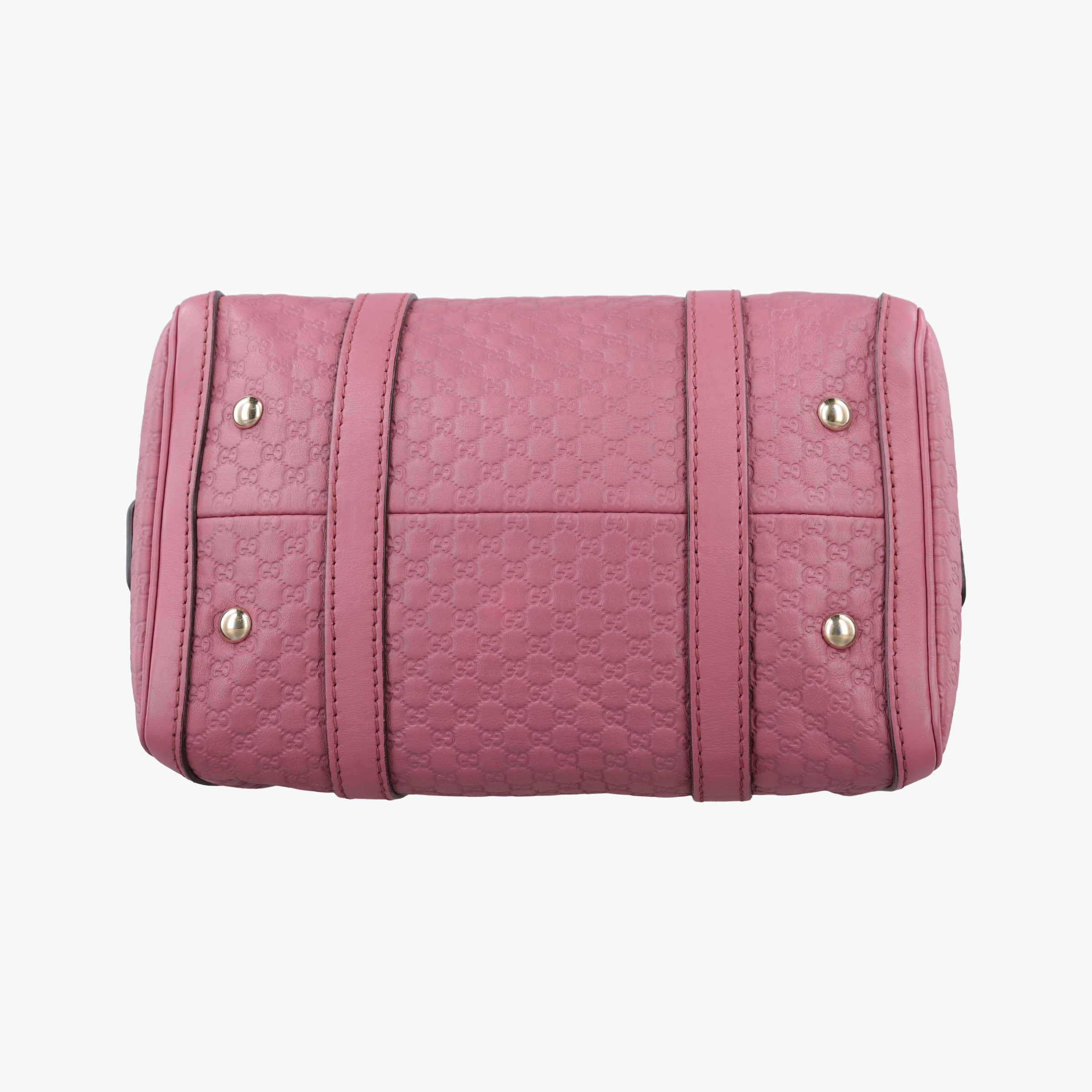 Pre-owned Gucci Guccissima Trim Web Joy Pink Leather 269876 bostonbag | stylenewstar