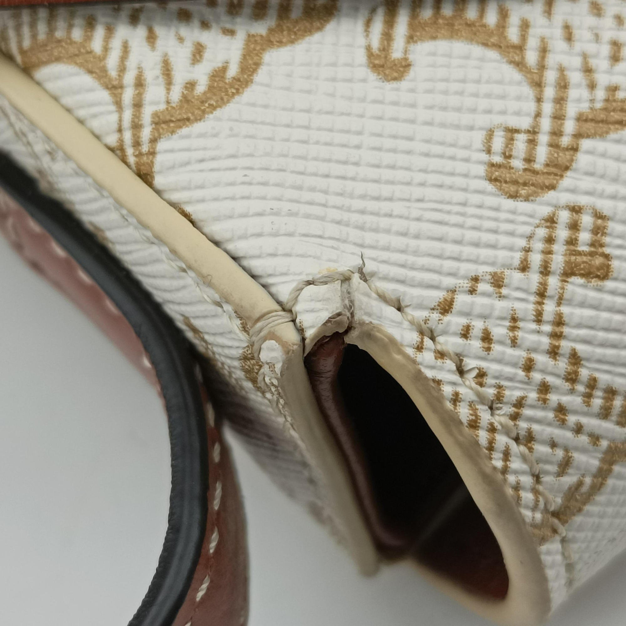 Vintage Celine Claude Triomphe white x brown PVC coated canvas x Leather  shoulderbag | stylenewstar