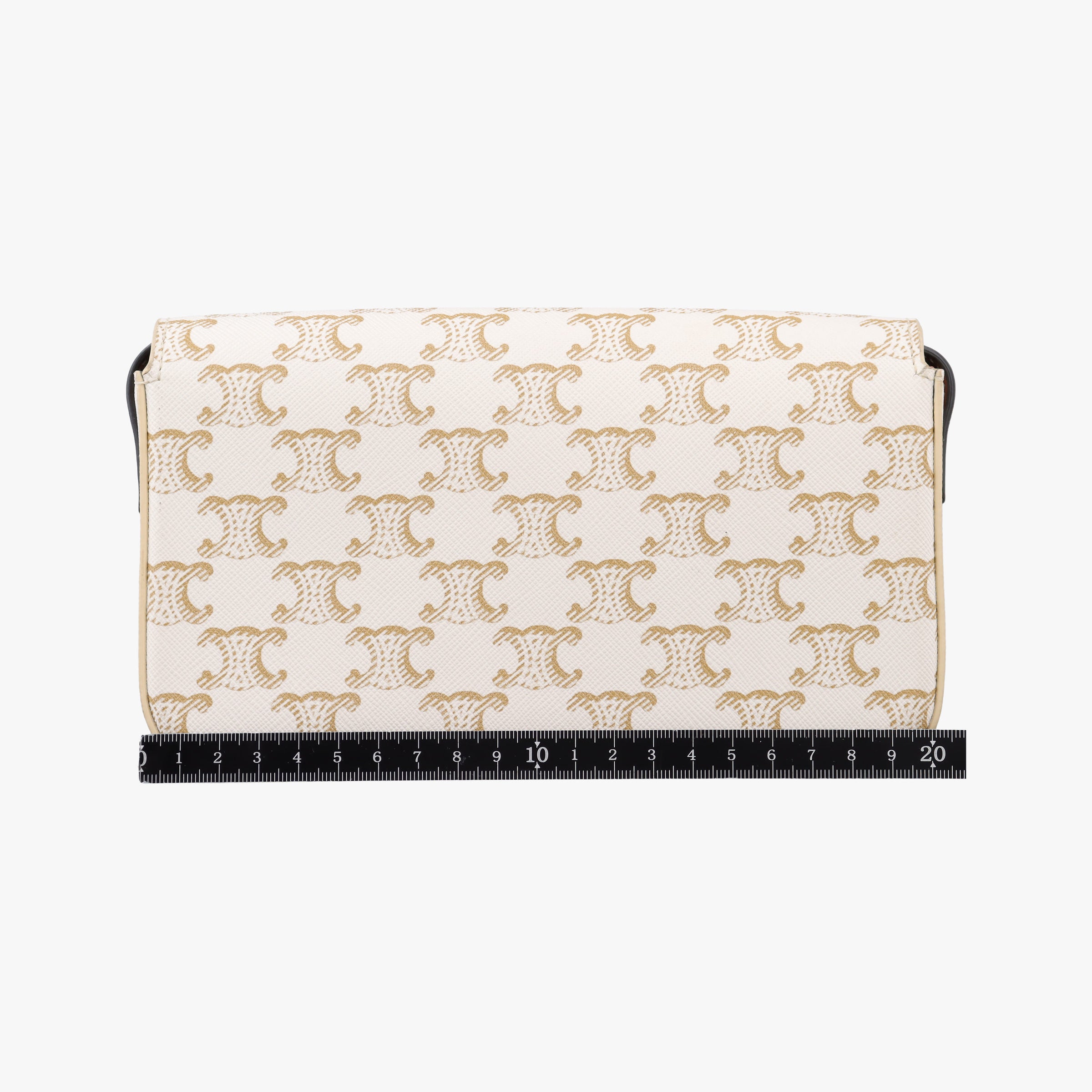 Vintage Celine Claude Triomphe white x brown PVC coated canvas x Leather  shoulderbag | stylenewstar