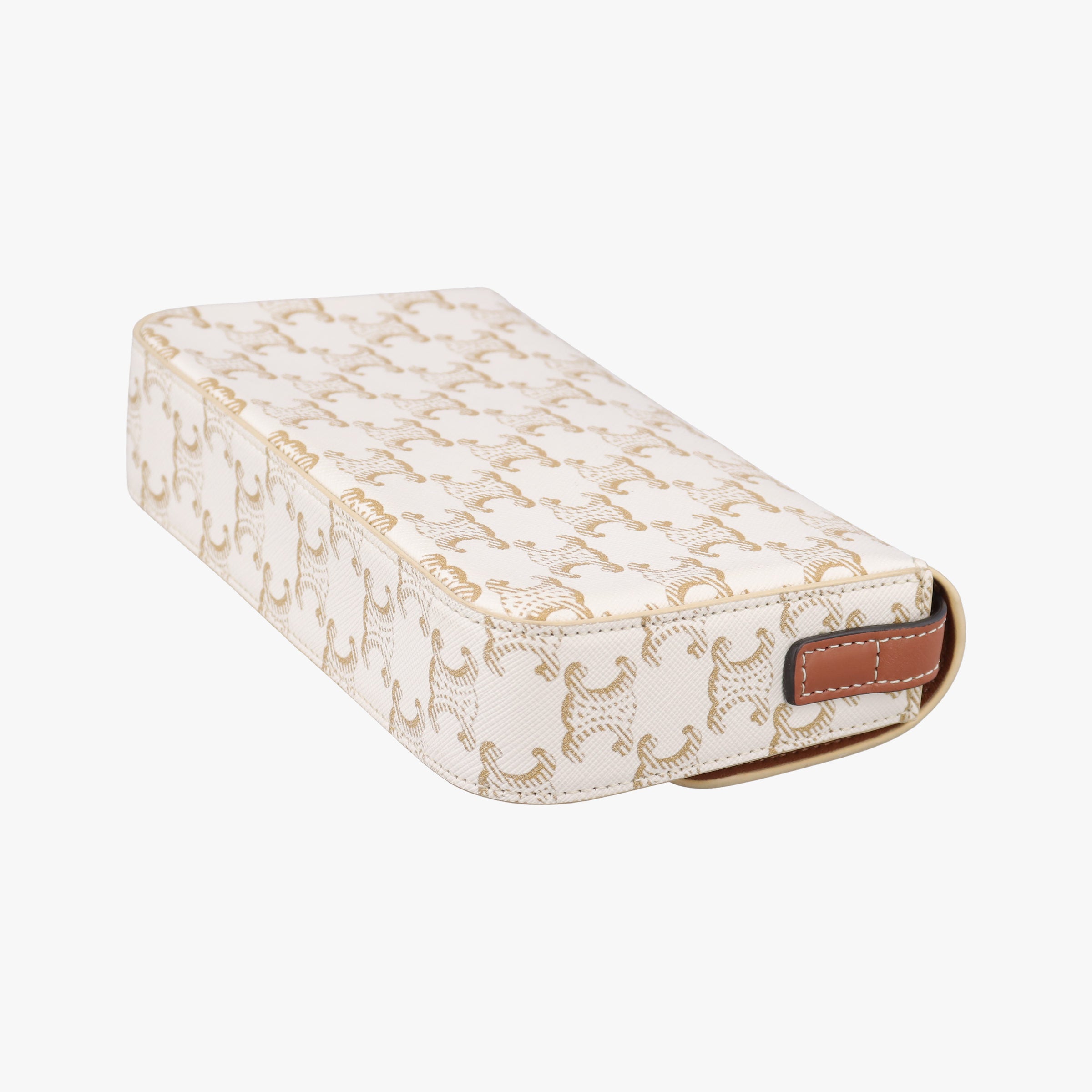 Vintage Celine Claude Triomphe white x brown PVC coated canvas x Leather  shoulderbag | stylenewstar