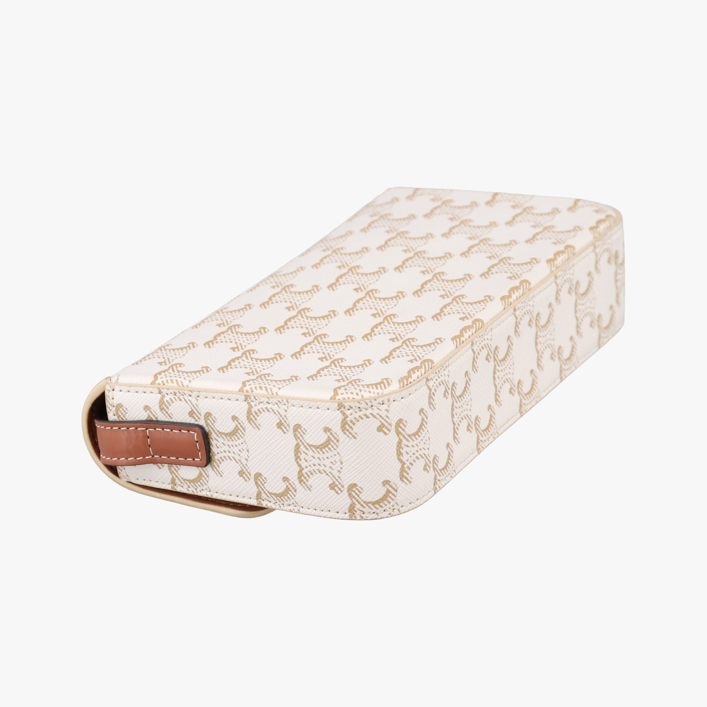 Vintage Celine Claude Triomphe white x brown PVC coated canvas x Leather  shoulderbag | stylenewstar