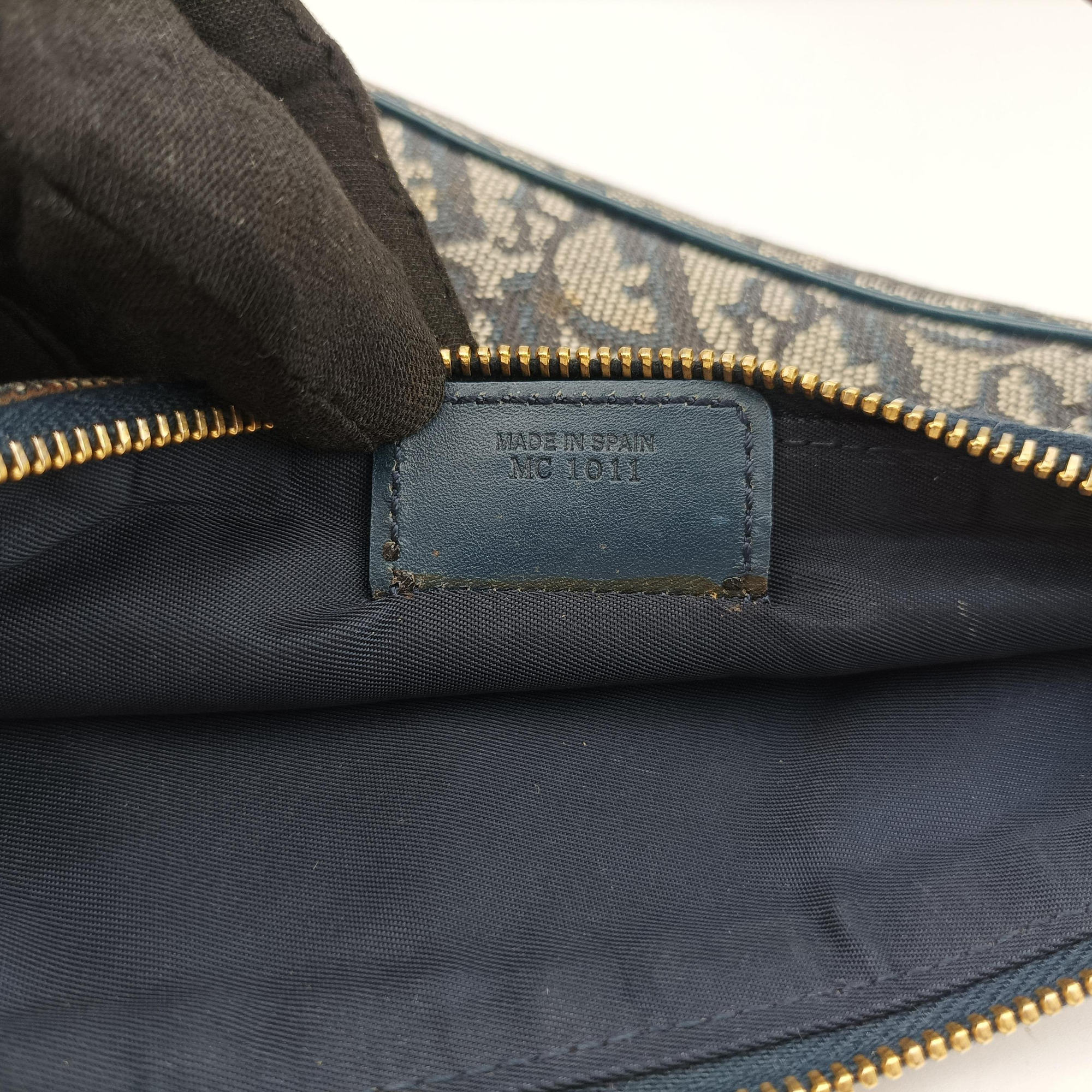 Secondhand Christian Dior Saddle Navy Jacquard  handbag | stylenewstar