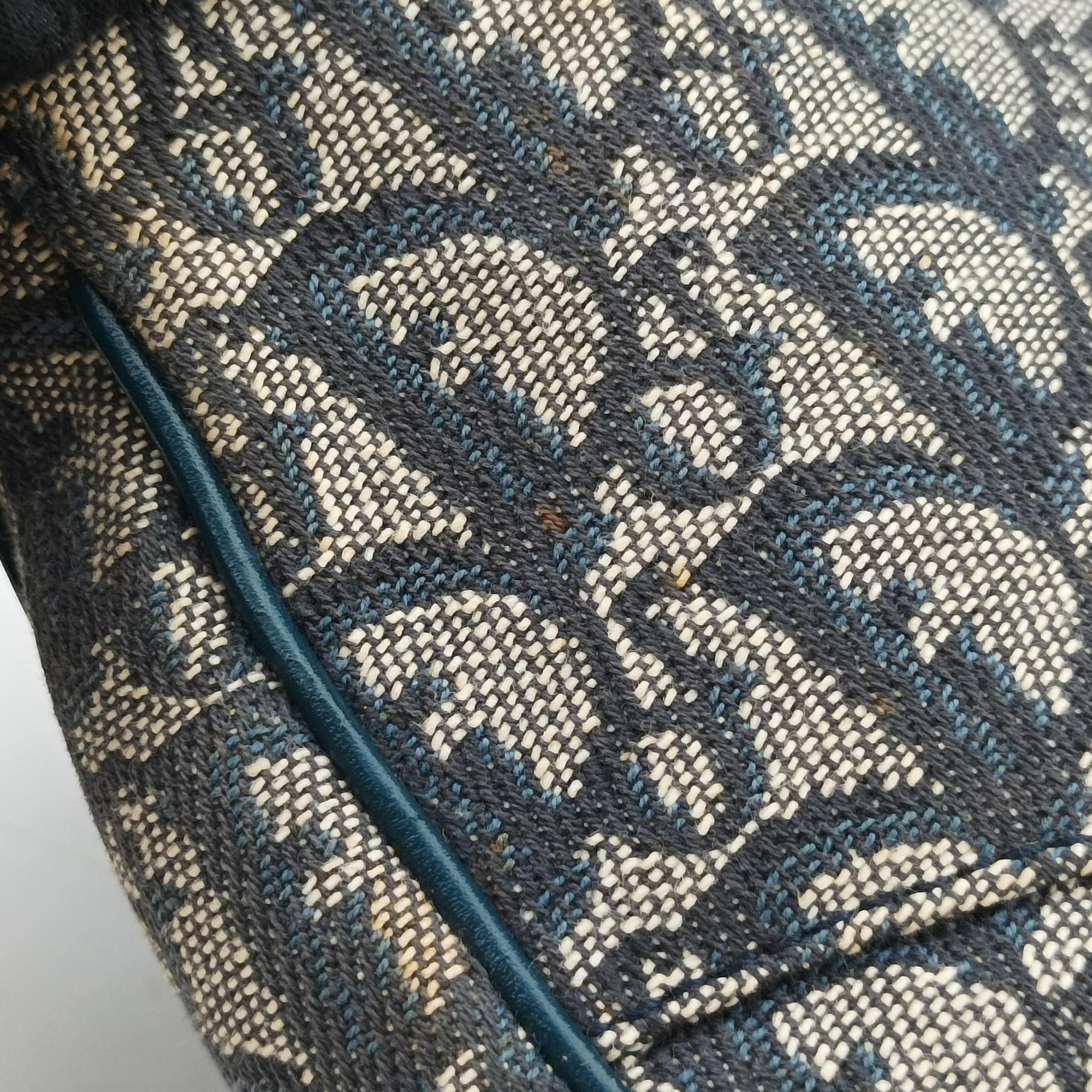 Secondhand Christian Dior Saddle Navy Jacquard  handbag | stylenewstar