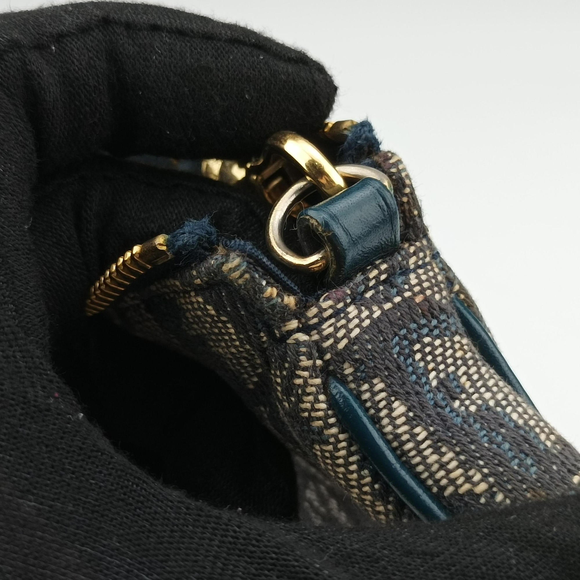 Secondhand Christian Dior Saddle Navy Jacquard  handbag | stylenewstar