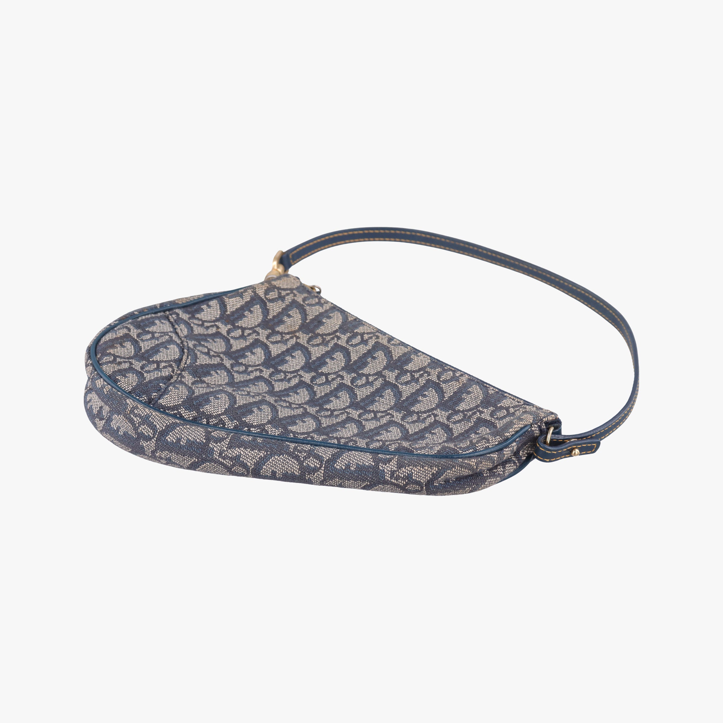 Secondhand Christian Dior Saddle Navy Jacquard  handbag | stylenewstar
