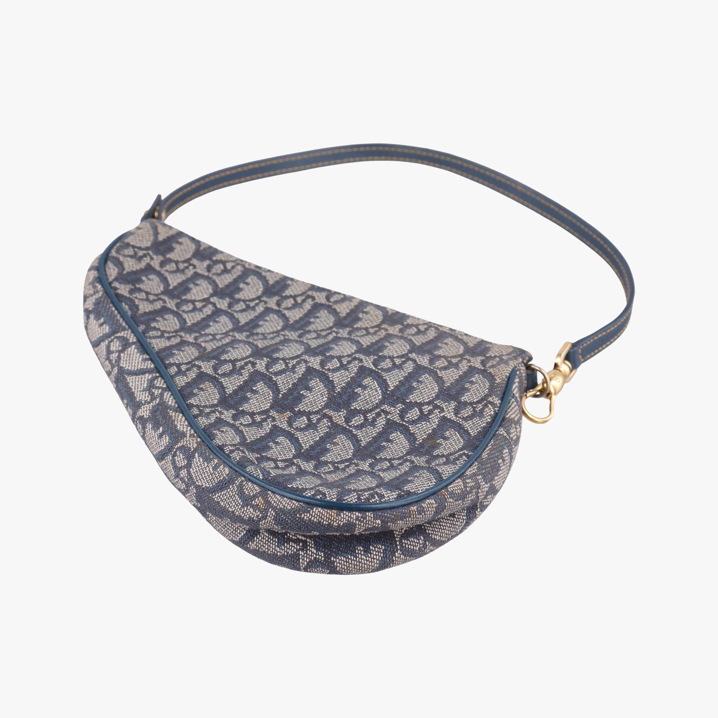 Secondhand Christian Dior Saddle Navy Jacquard  handbag | stylenewstar