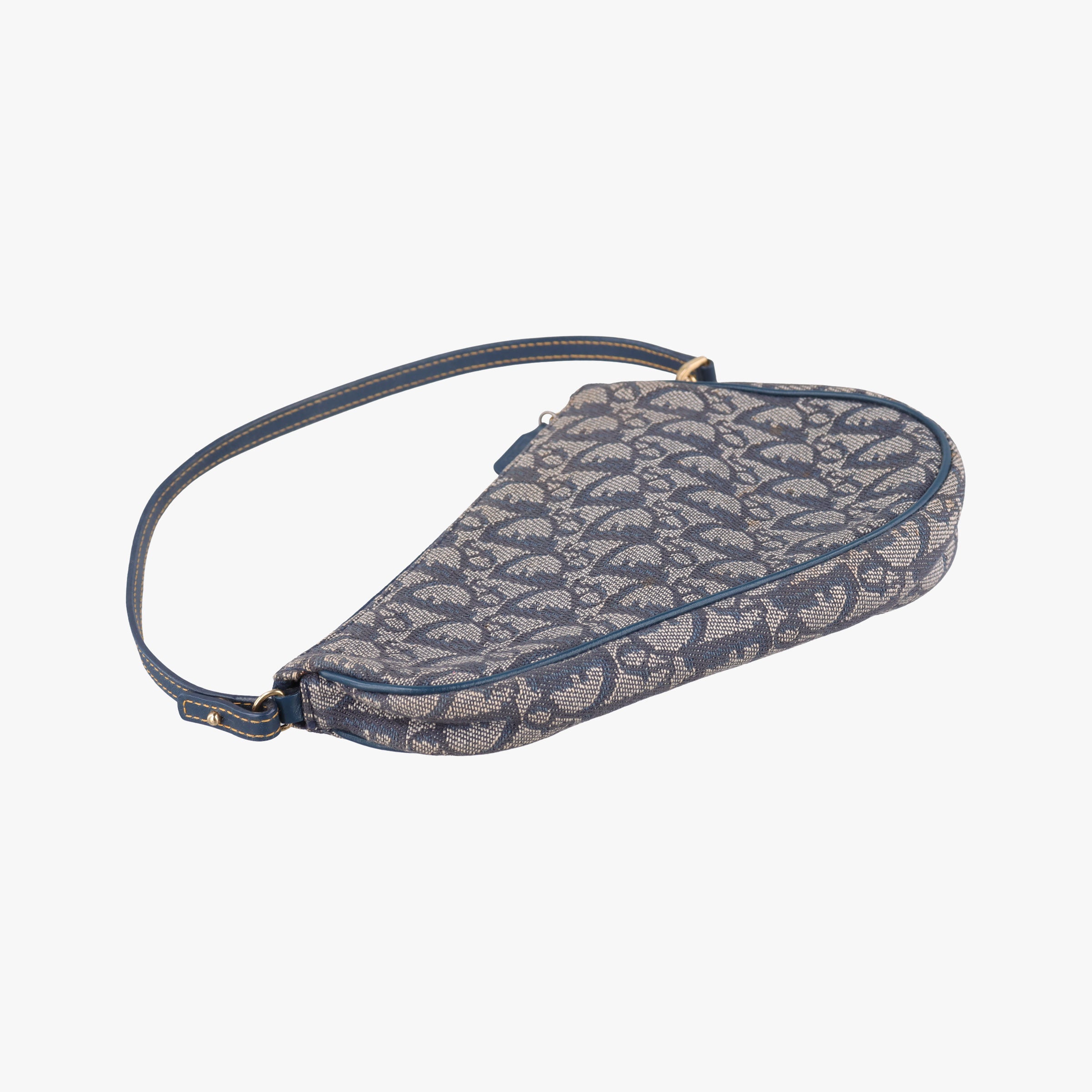 Secondhand Christian Dior Saddle Navy Jacquard  handbag | stylenewstar