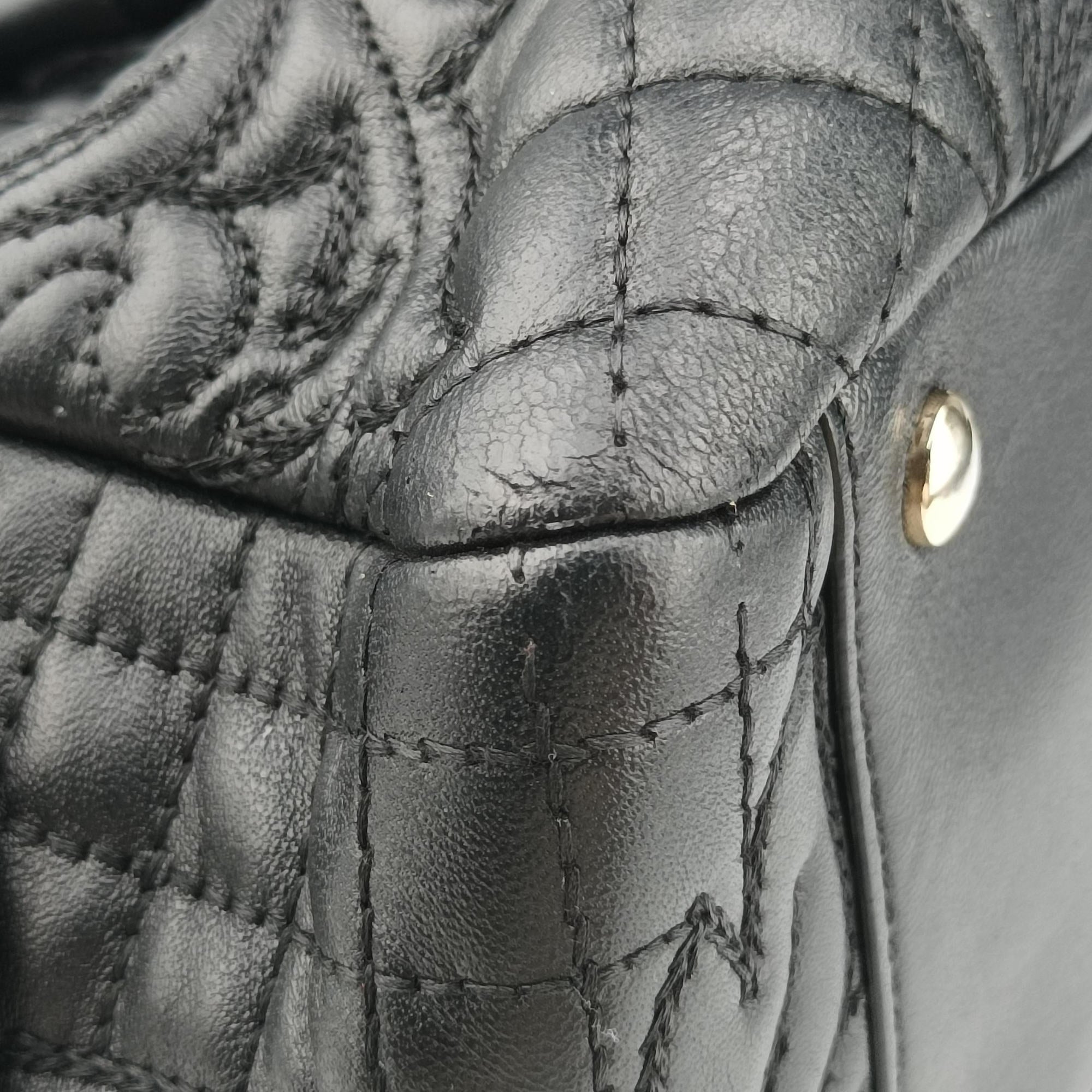 Pre-owned VERSACE Medusa Demetra Vanitas Satchel Black Leather  shoulderbag | stylenewstar