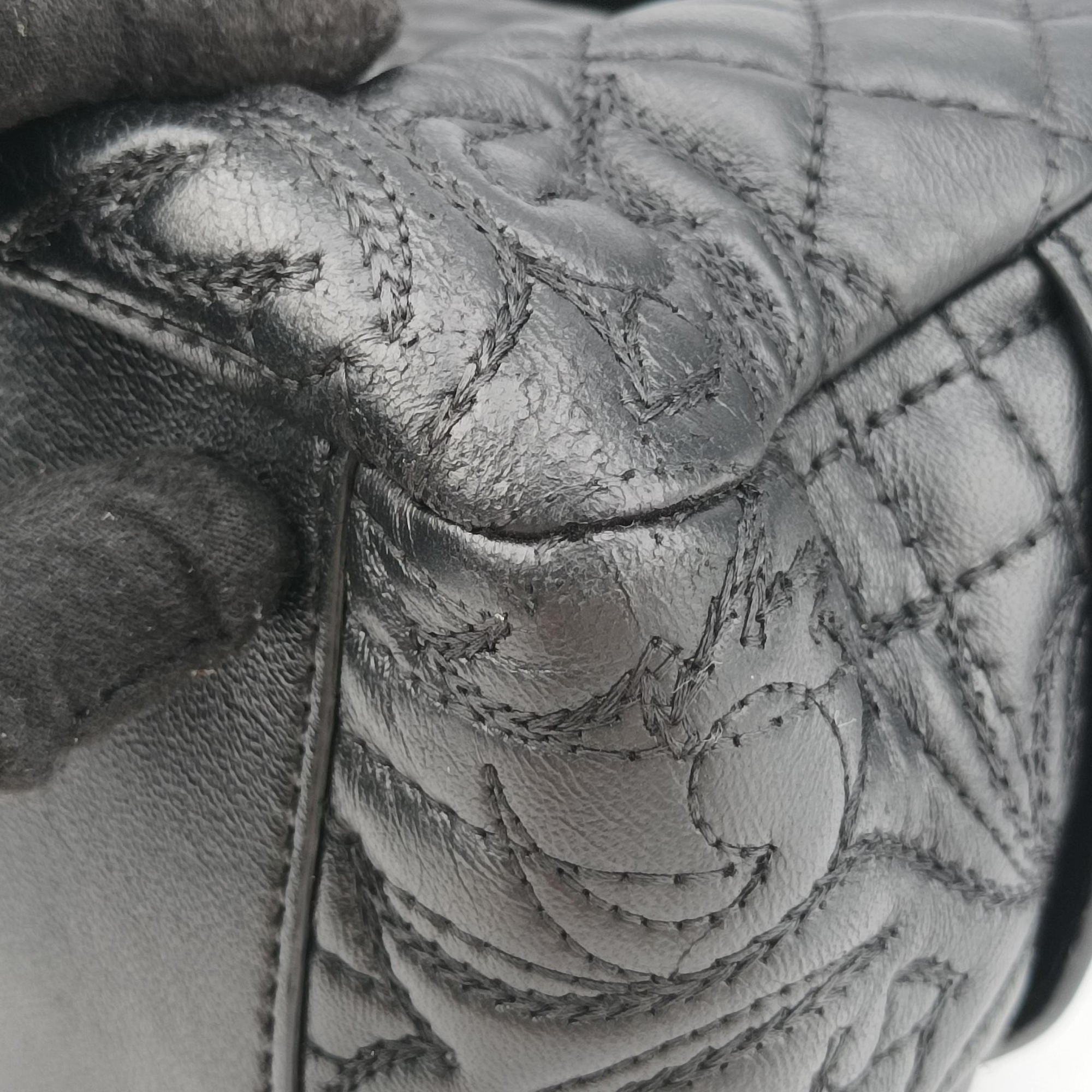 Pre-owned VERSACE Medusa Demetra Vanitas Satchel Black Leather  shoulderbag | stylenewstar