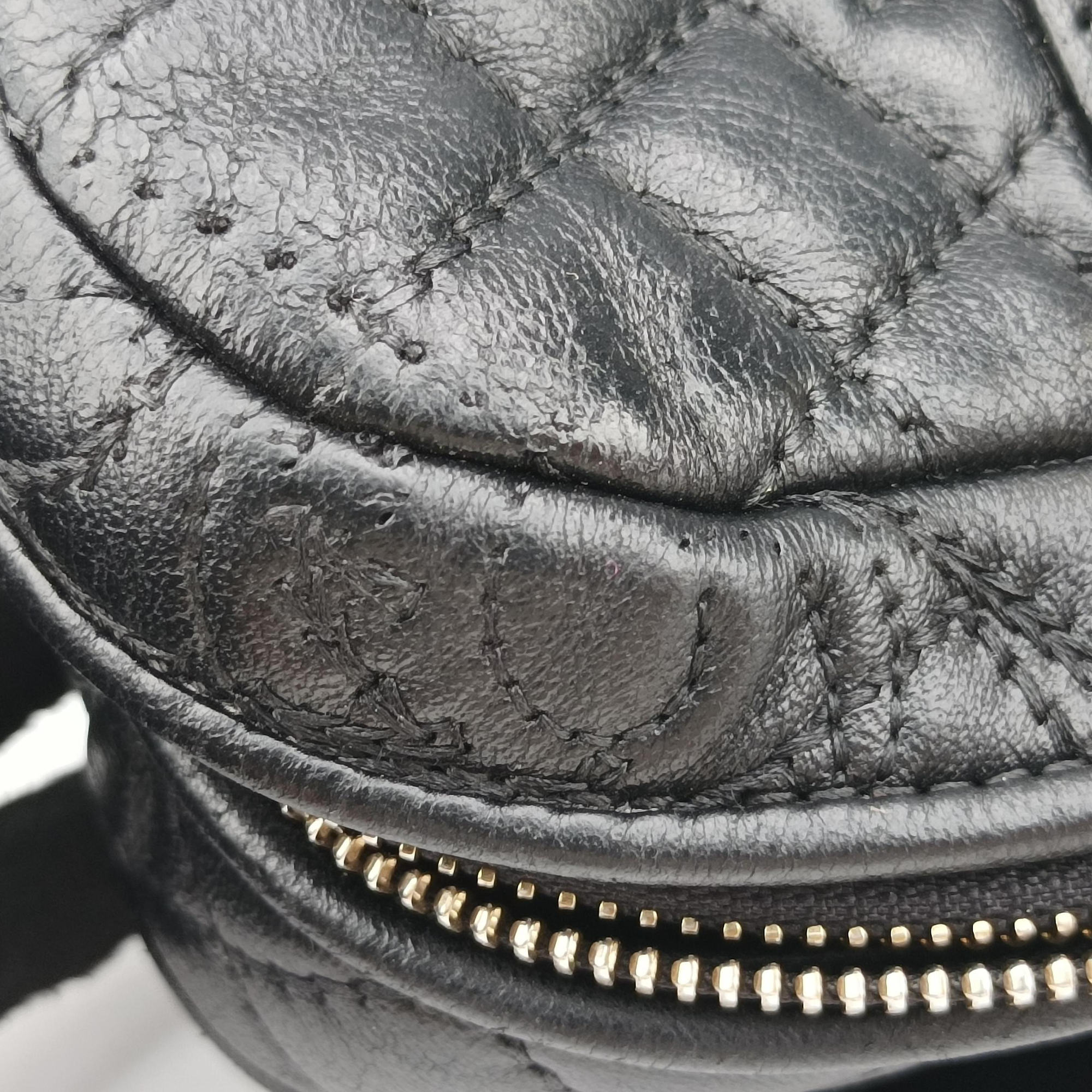 Pre-owned VERSACE Medusa Demetra Vanitas Satchel Black Leather  shoulderbag | stylenewstar