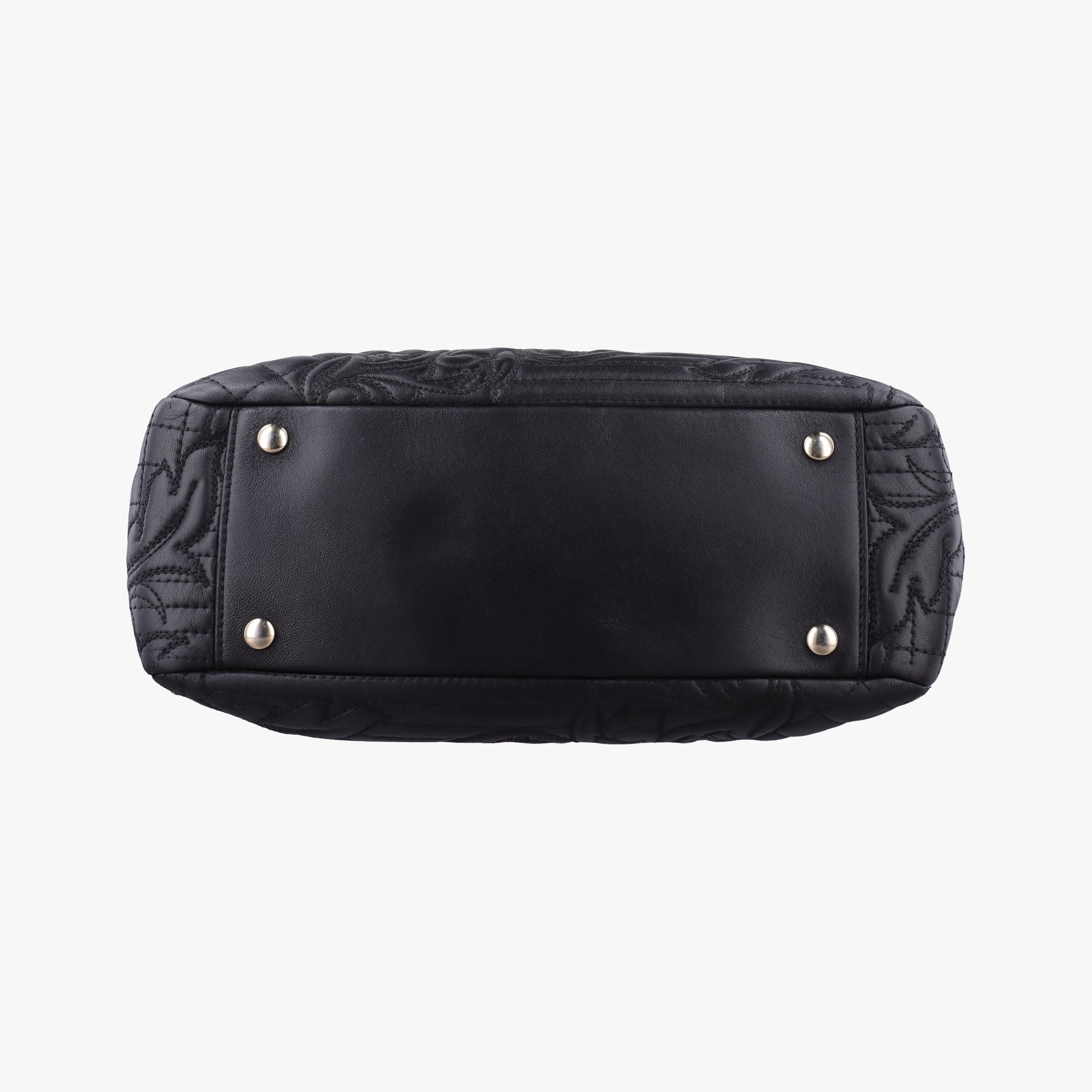 Pre-owned VERSACE Medusa Demetra Vanitas Satchel Black Leather  shoulderbag | stylenewstar