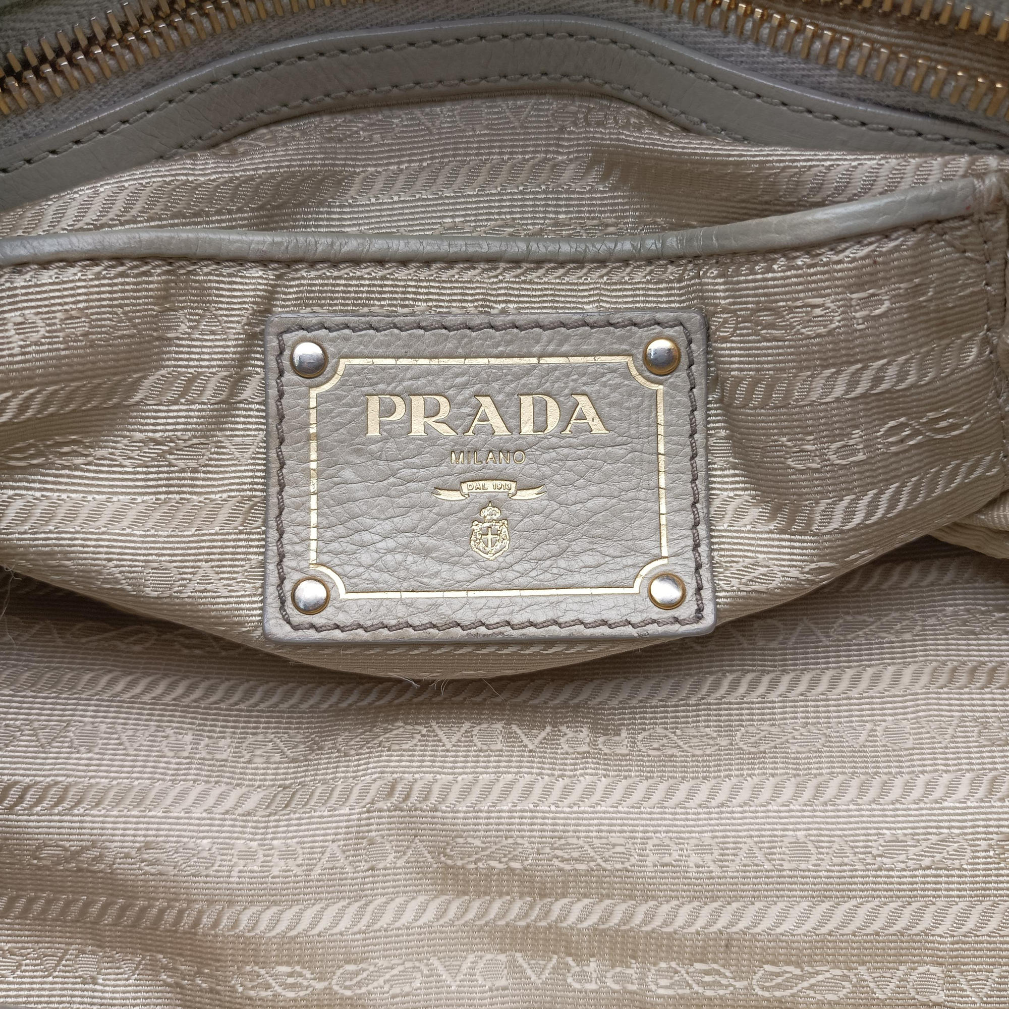 Pre-owned Prada Soft Top Gray Leather  handbag | stylenewstar