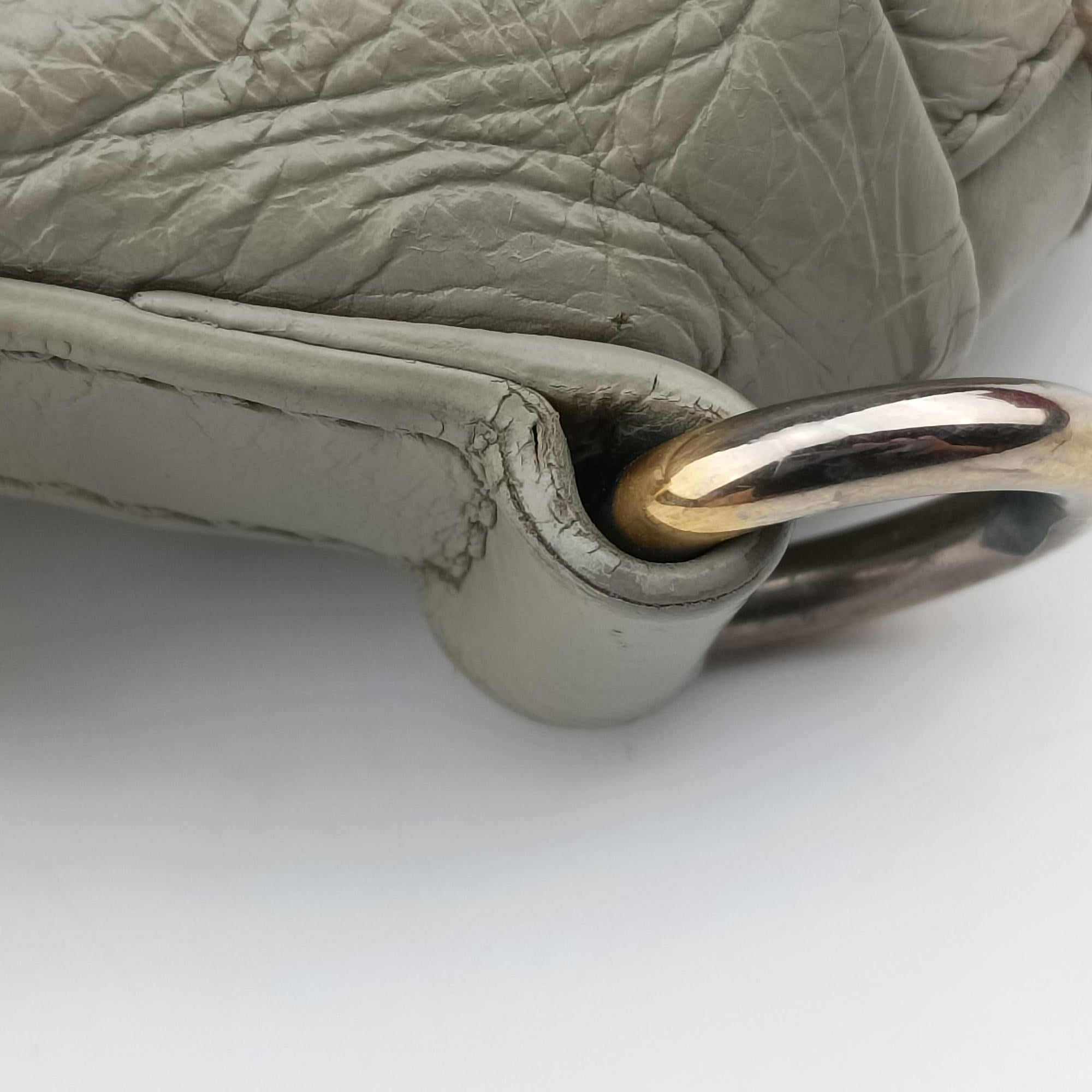 Pre-owned Prada Soft Top Gray Leather  handbag | stylenewstar
