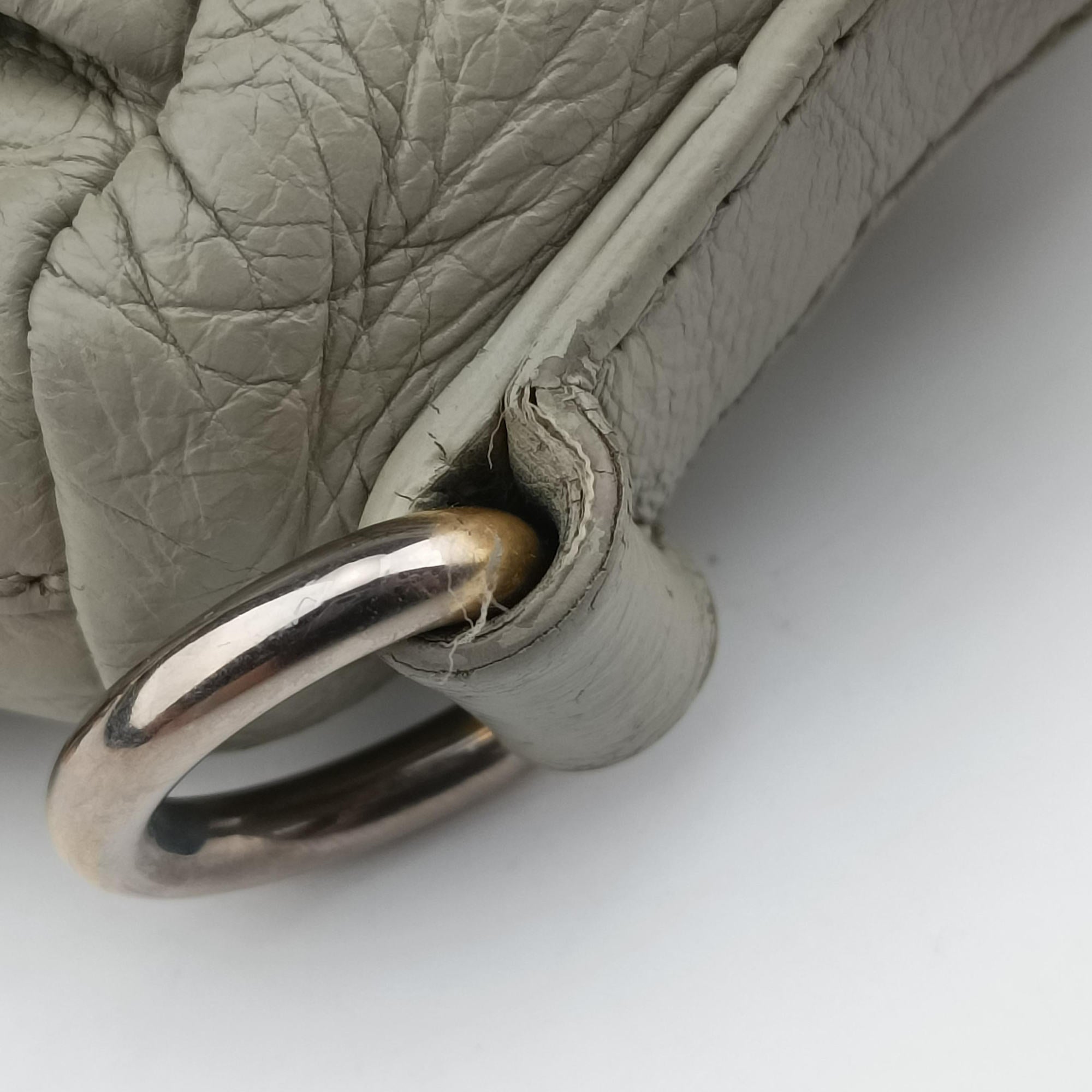 Pre-owned Prada Soft Top Gray Leather  handbag | stylenewstar