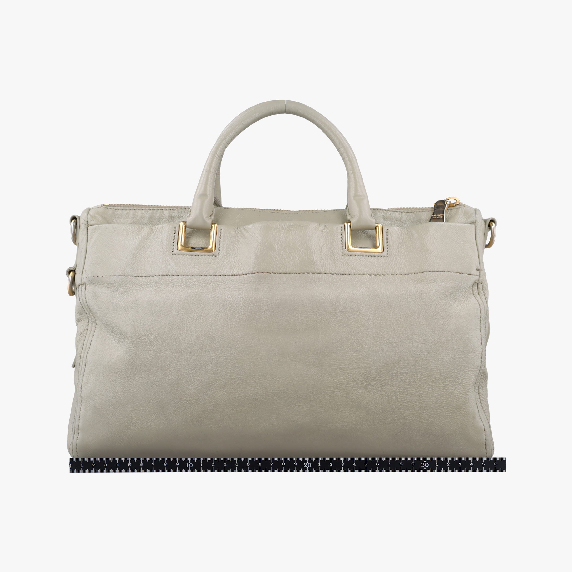 Pre-owned Prada Soft Top Gray Leather  handbag | stylenewstar
