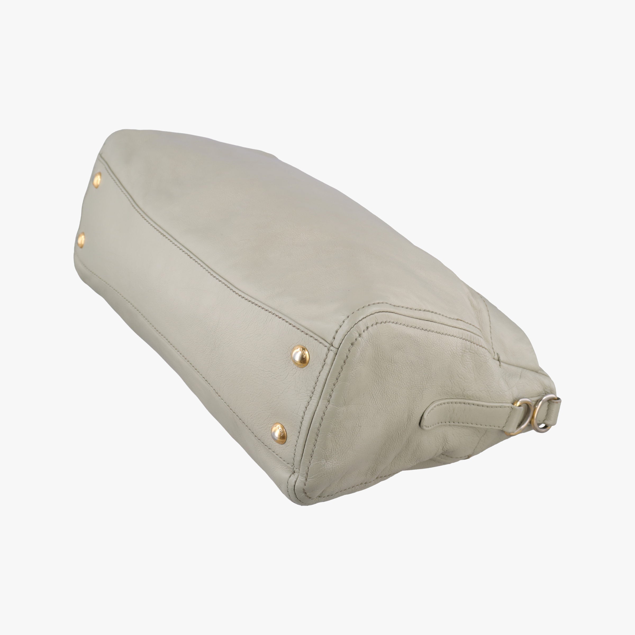 Pre-owned Prada Soft Top Gray Leather  handbag | stylenewstar