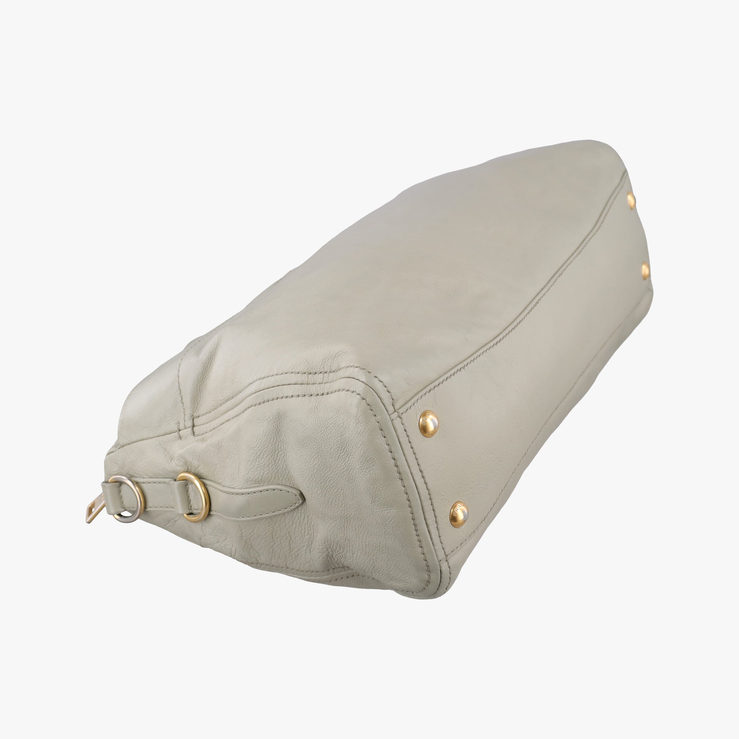 Pre-owned Prada Soft Top Gray Leather  handbag | stylenewstar