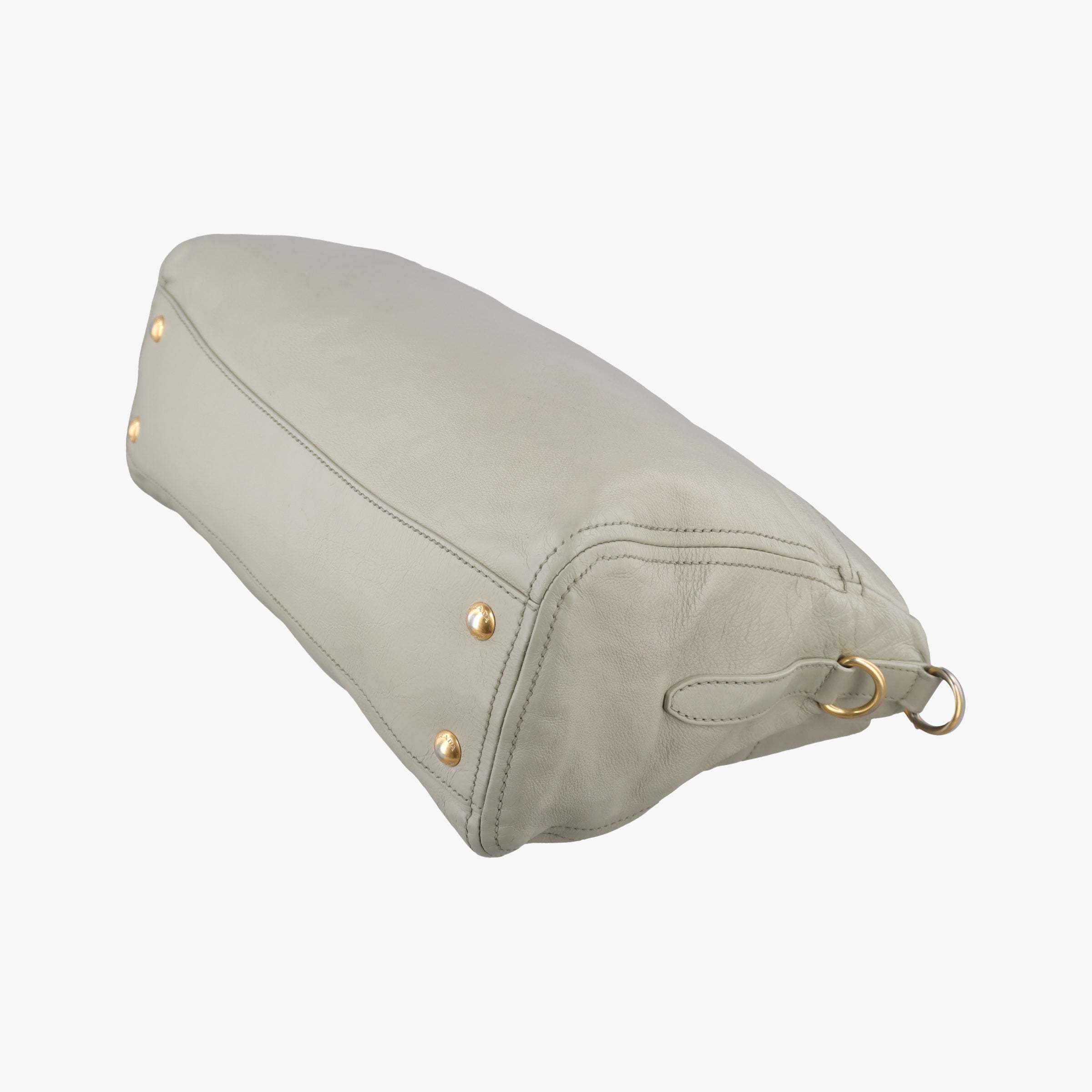 Pre-owned Prada Soft Top Gray Leather  handbag | stylenewstar