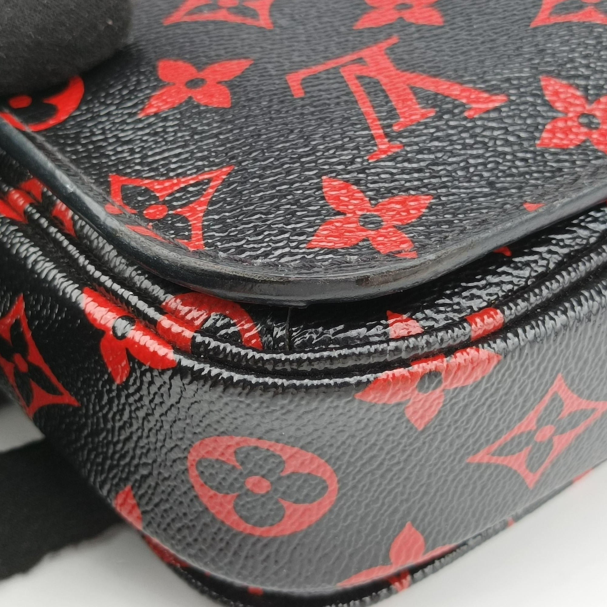 Vintage Louis Vuitton Pochette Metis MM Noir×ROUGE Monogram Infrarouge M41462 shoulderbag | stylenewstar
